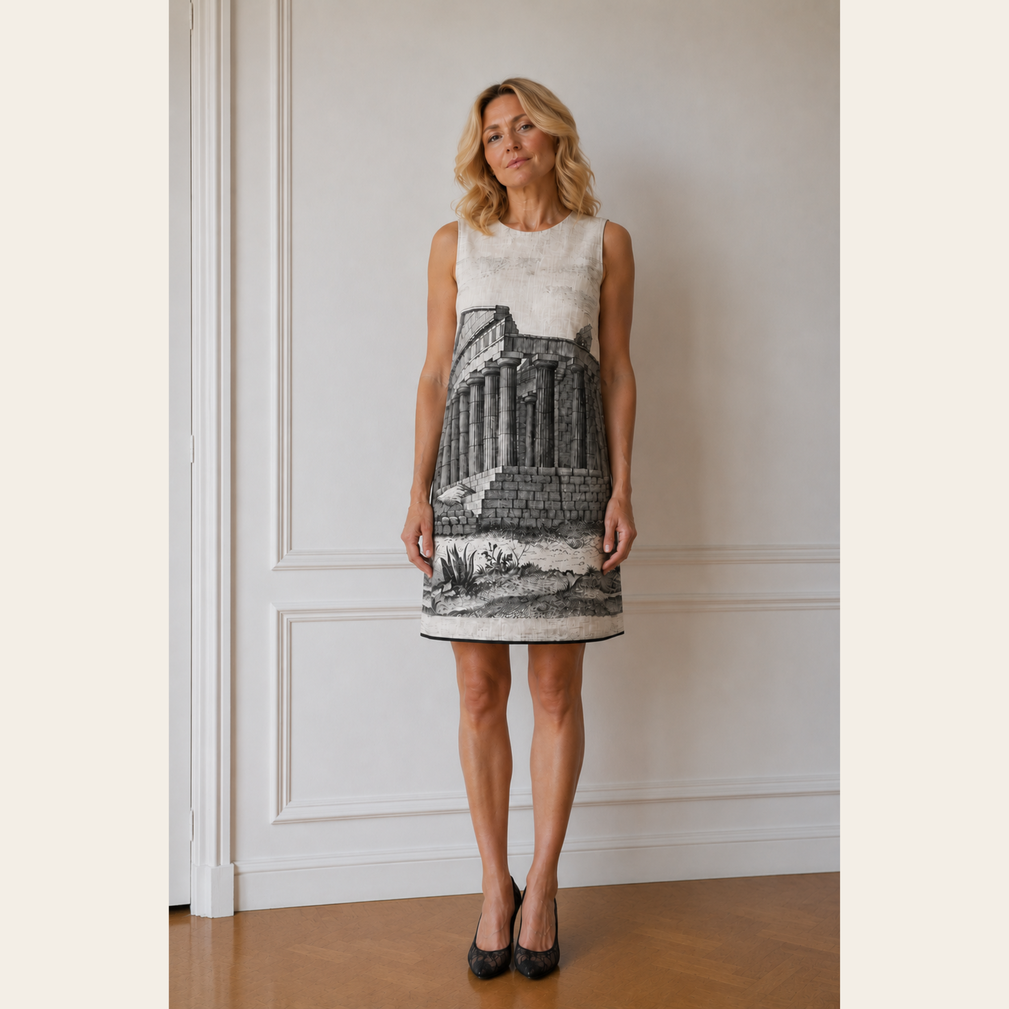 Dolce & Gabbana – Robe Temple Grec Imprimé, IT 40, M