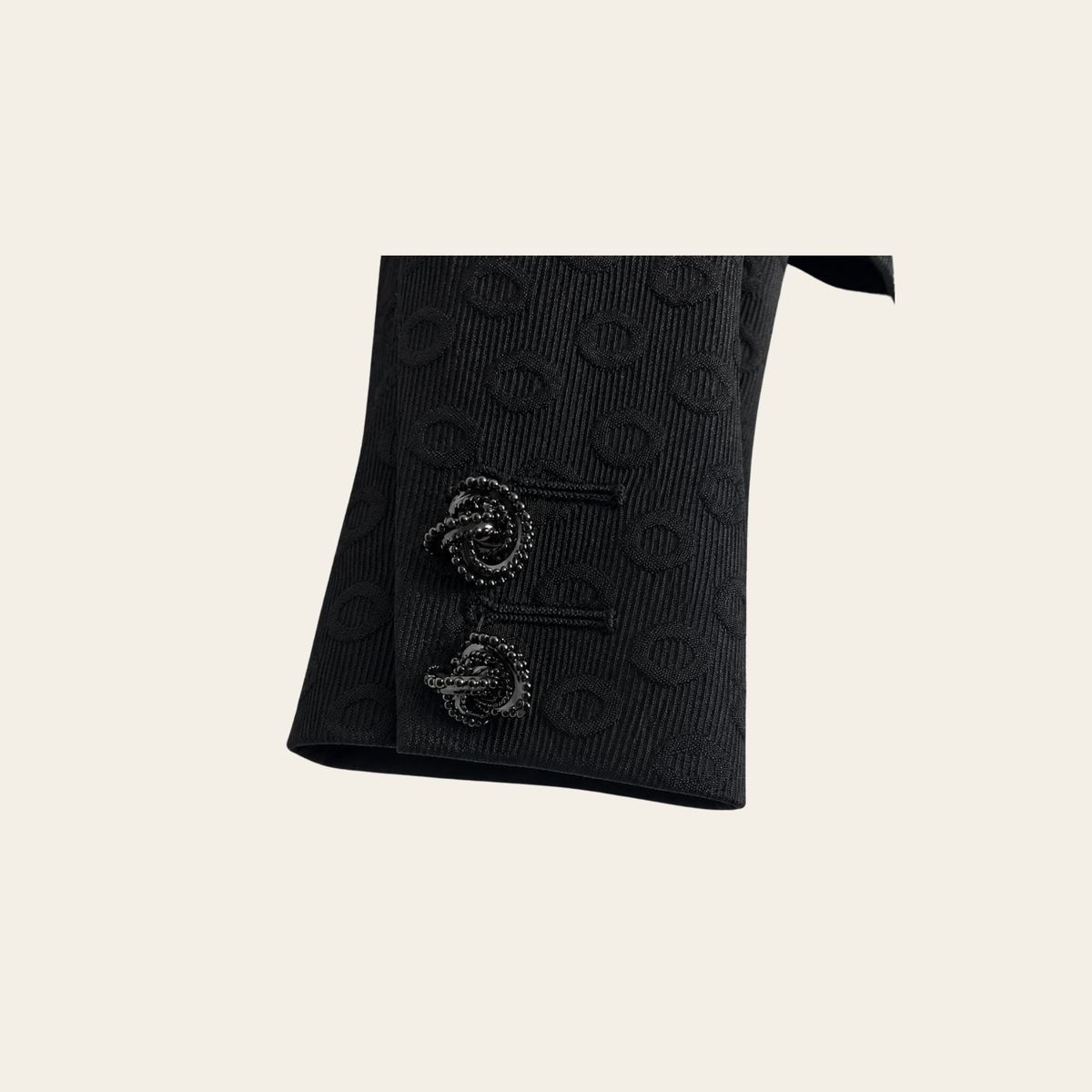 VERSACE JEANS COUTURE - Veste courte structurée en jacquard noir, M