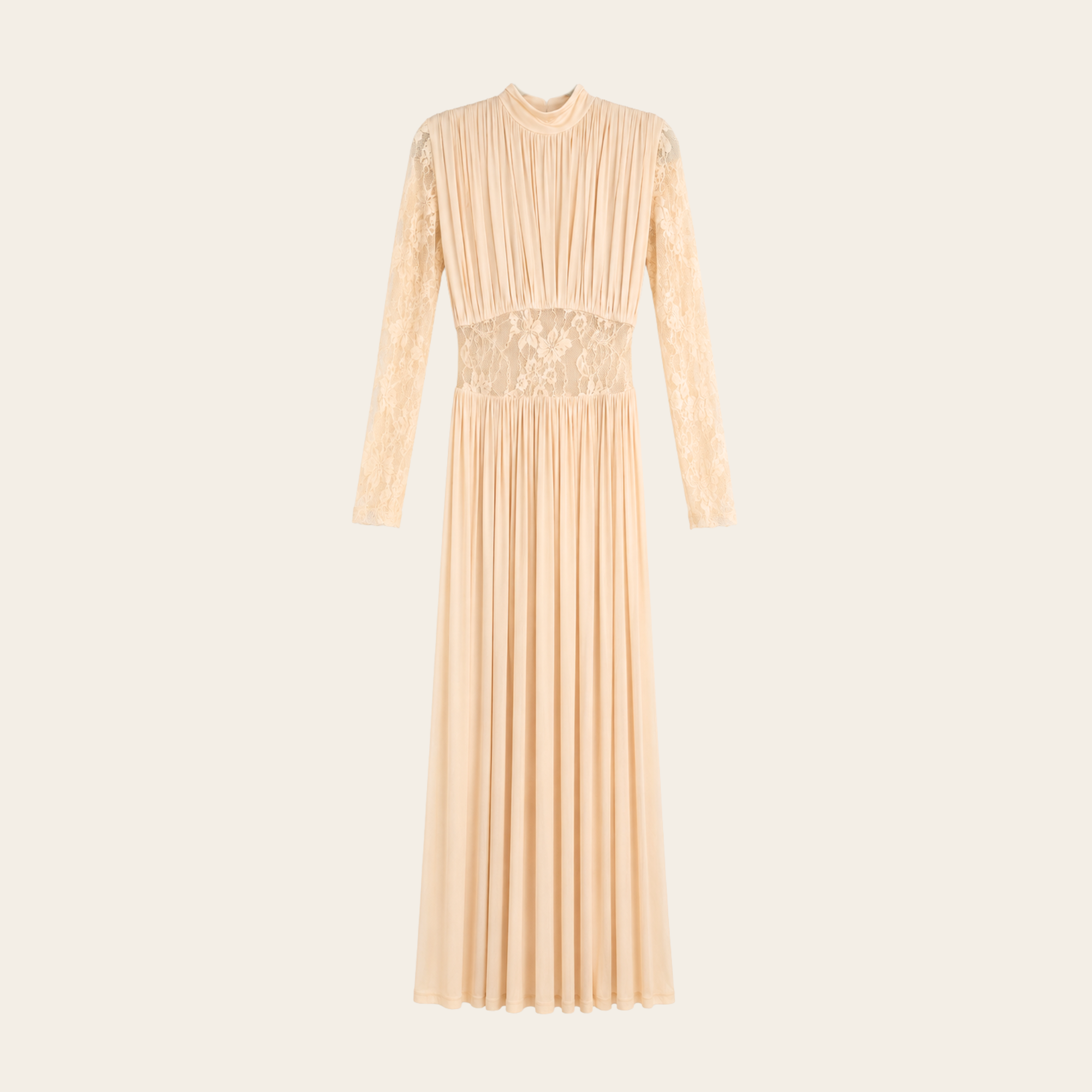 ZIMMERMANN – Robe plissée en dentelle crème, S