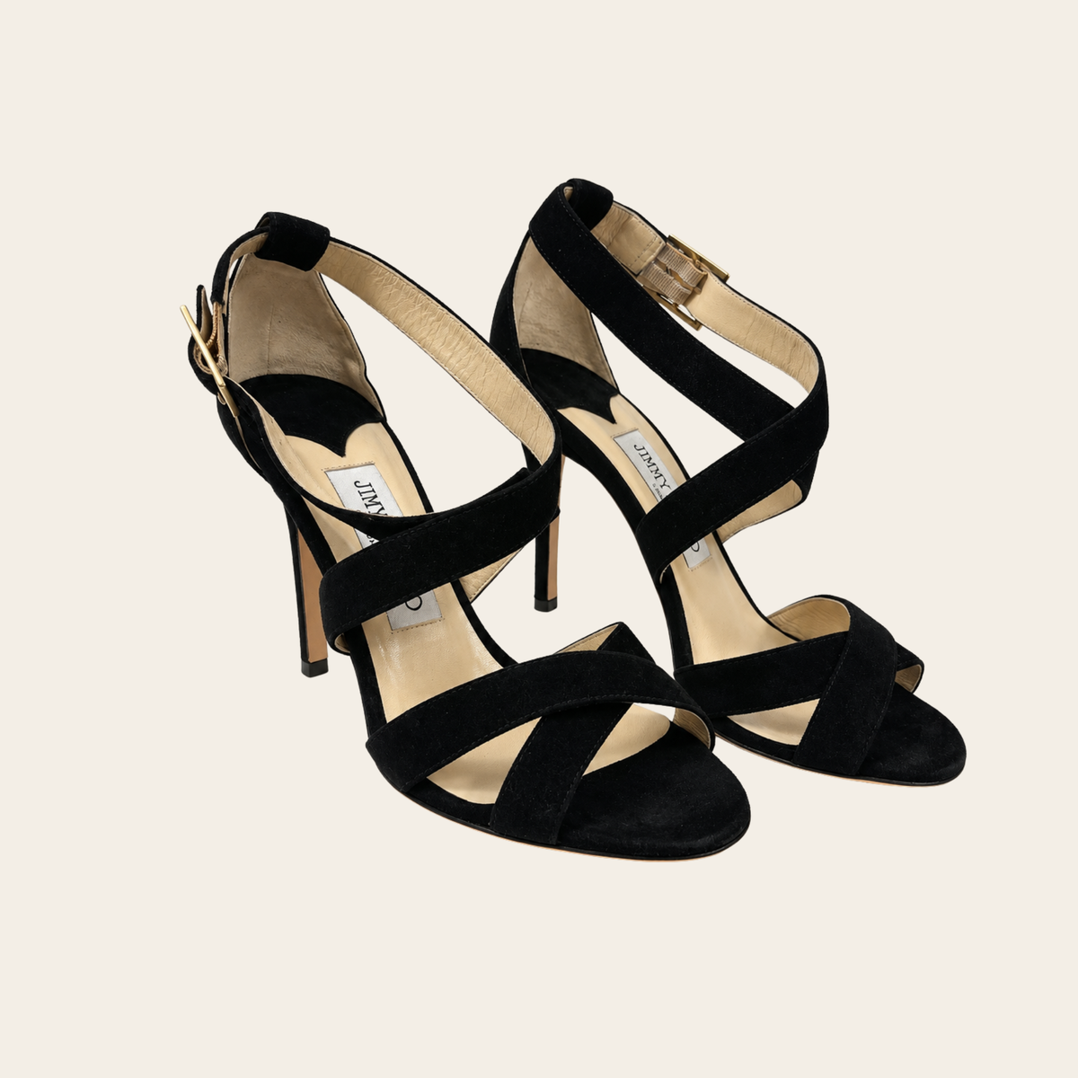 Jimmy Choo – Sandales Lottie 100 en suède noir, 36.5