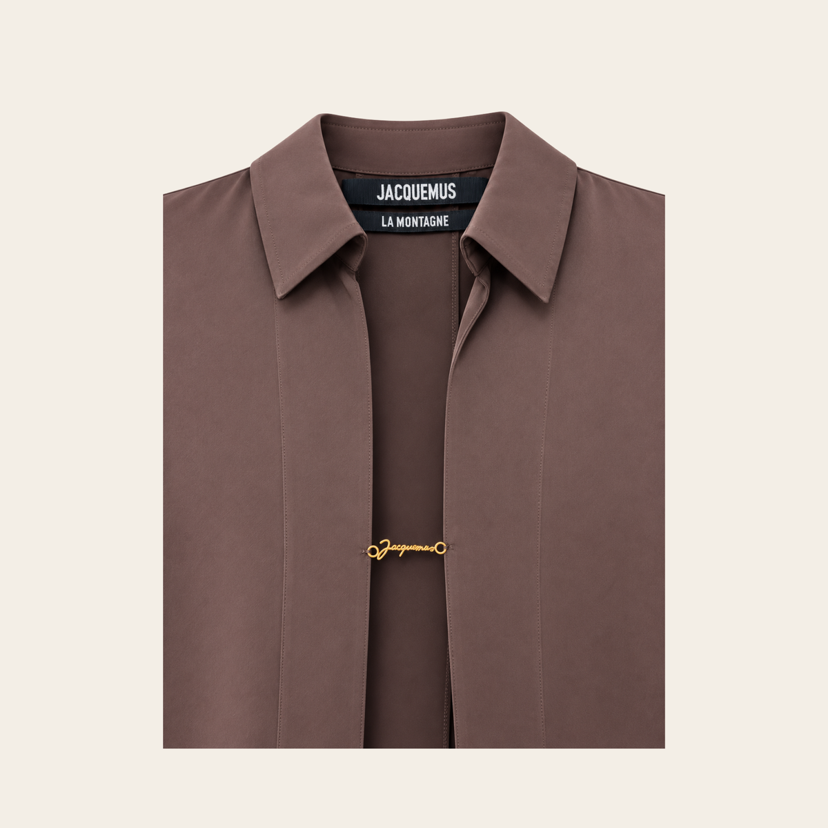 JACQUEMUS — La Chemise Notte, collection La Montagne, brun, taille 36