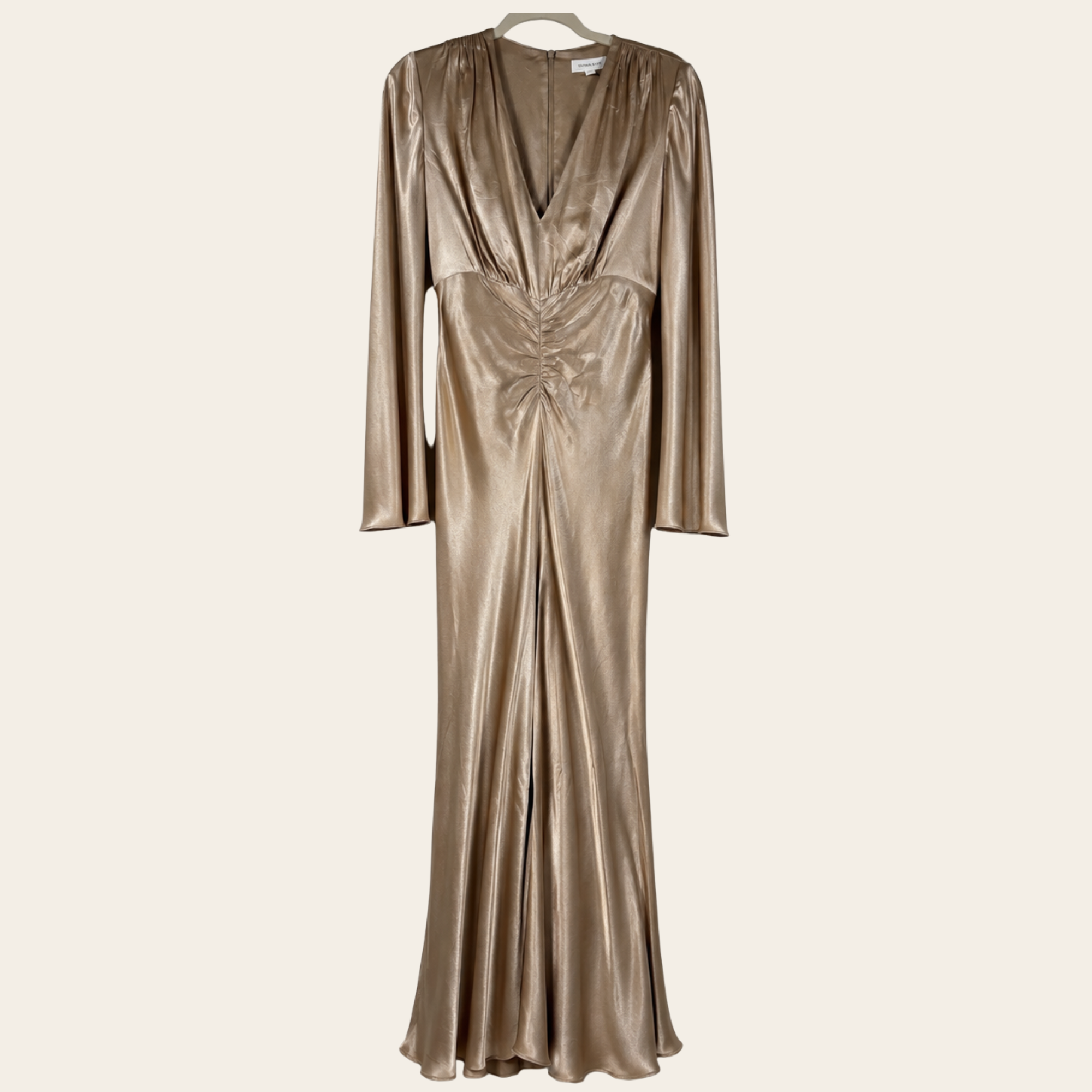 SHONA JOY – La Lune Tie Neck Long Sleeve Maxi Dress – Champagne, SShona Joy Robe