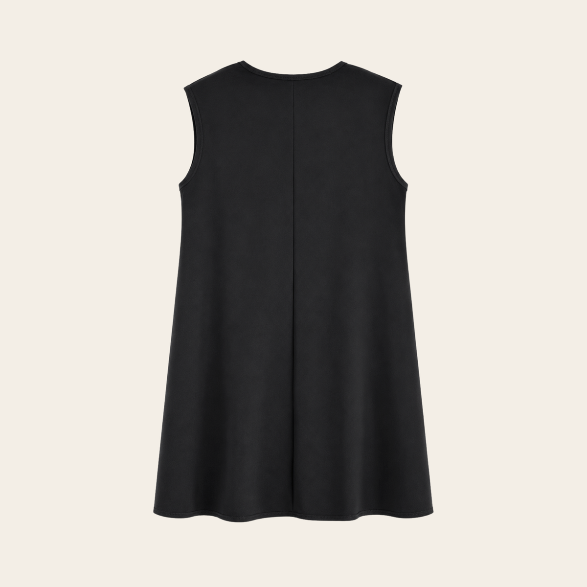 Marie Saint Pierre – Robe noire en Fine Scuba à volant plissé – Taille 5 L