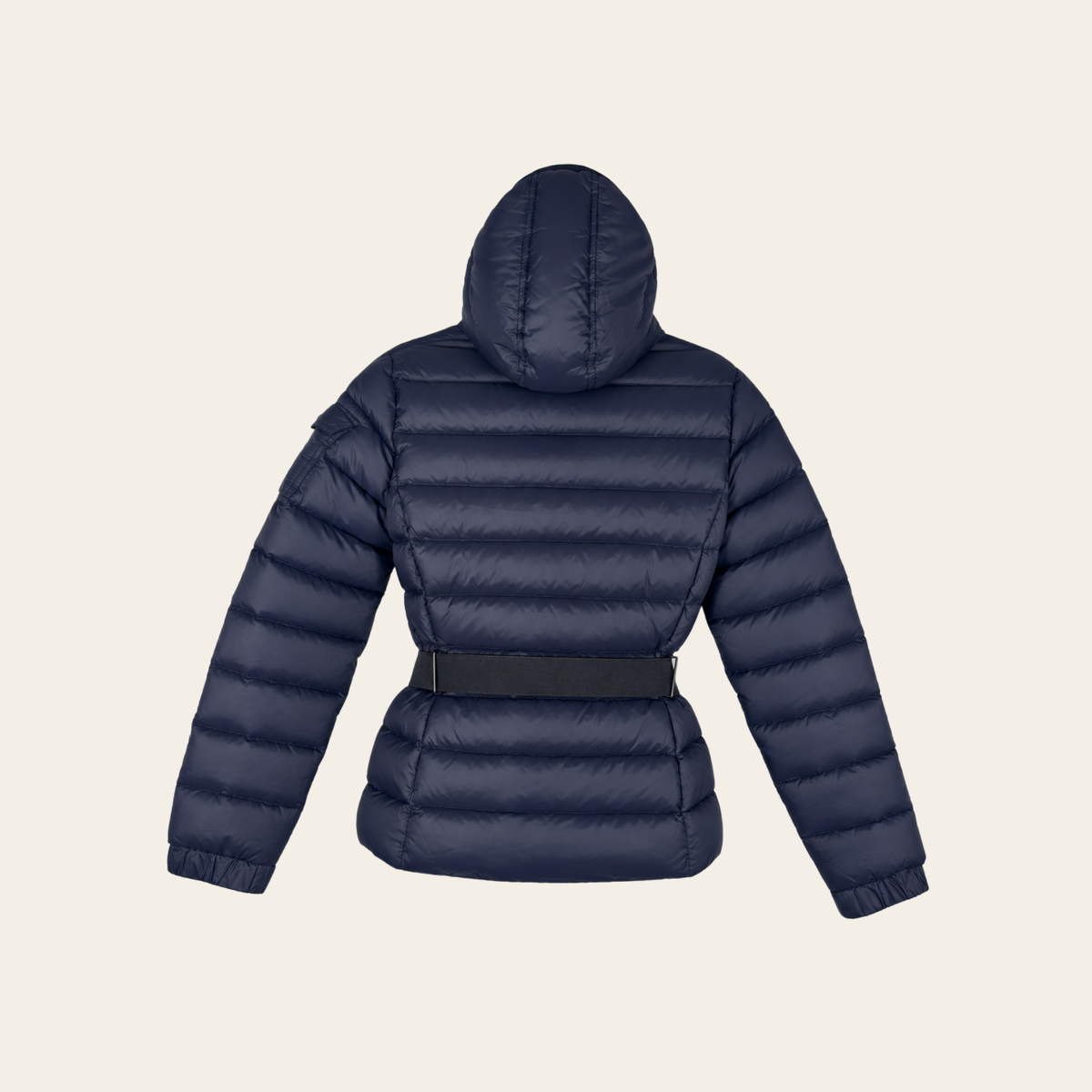 MONCLER — Doudoune Bea ceinturée en duvet bleu marine, S