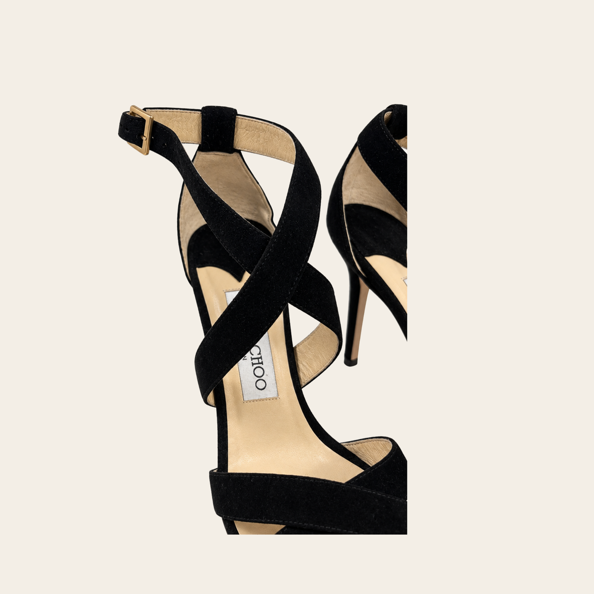 Jimmy Choo – Sandales Lottie 100 en suède noir, 36.5