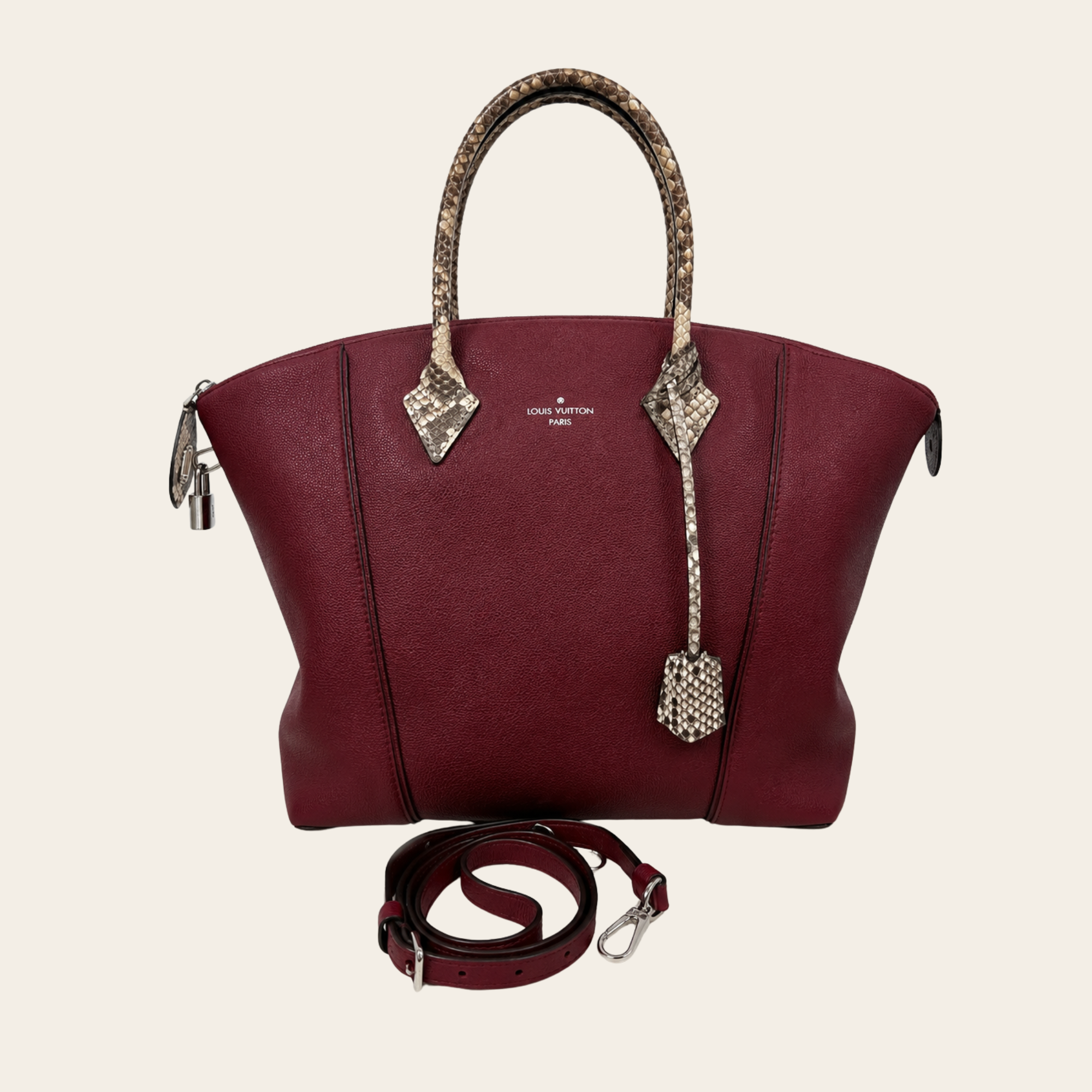 Louis Vuitton Soft Lockit MM Python Grenat
