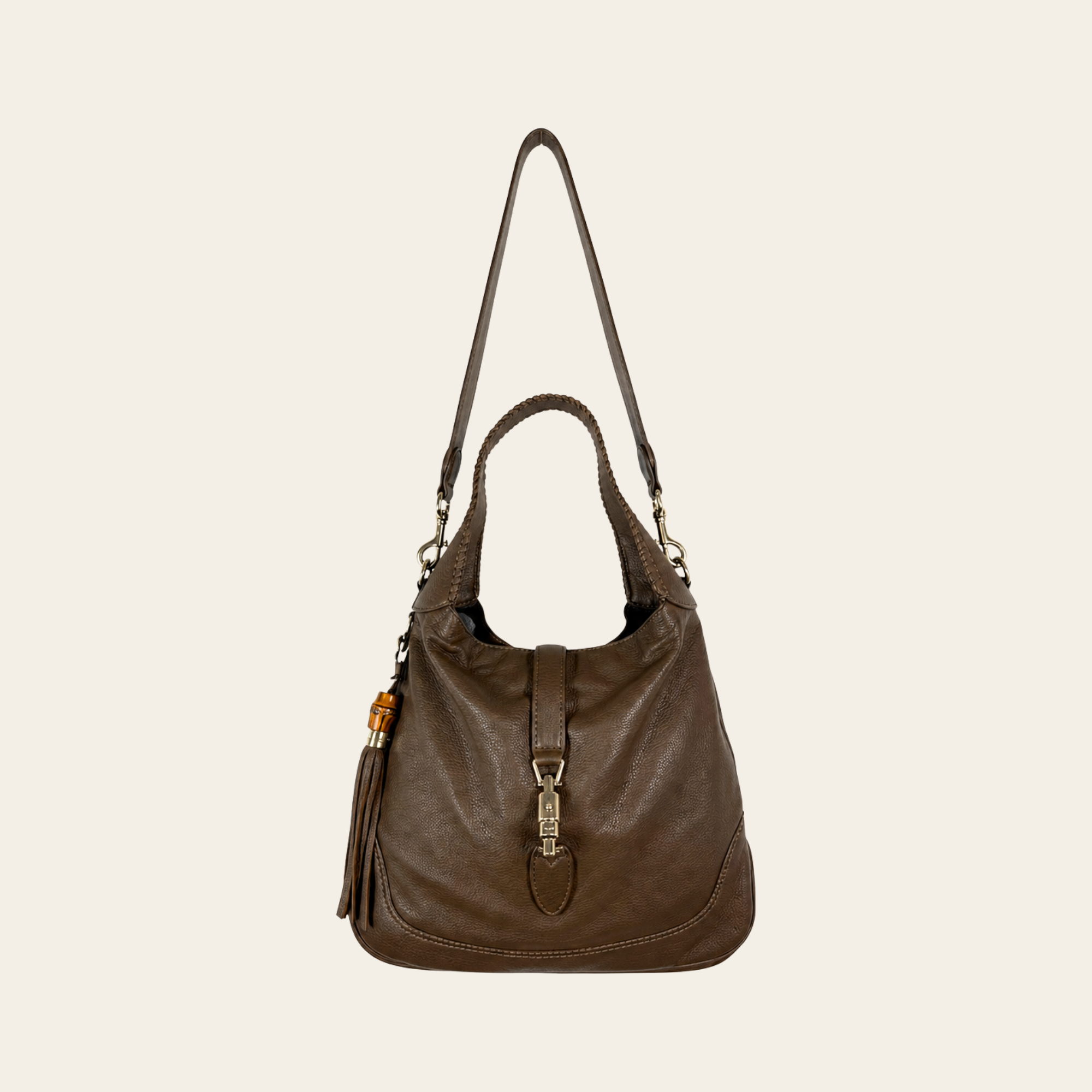Gucci – New Jackie Hobo Bag en cuir brun