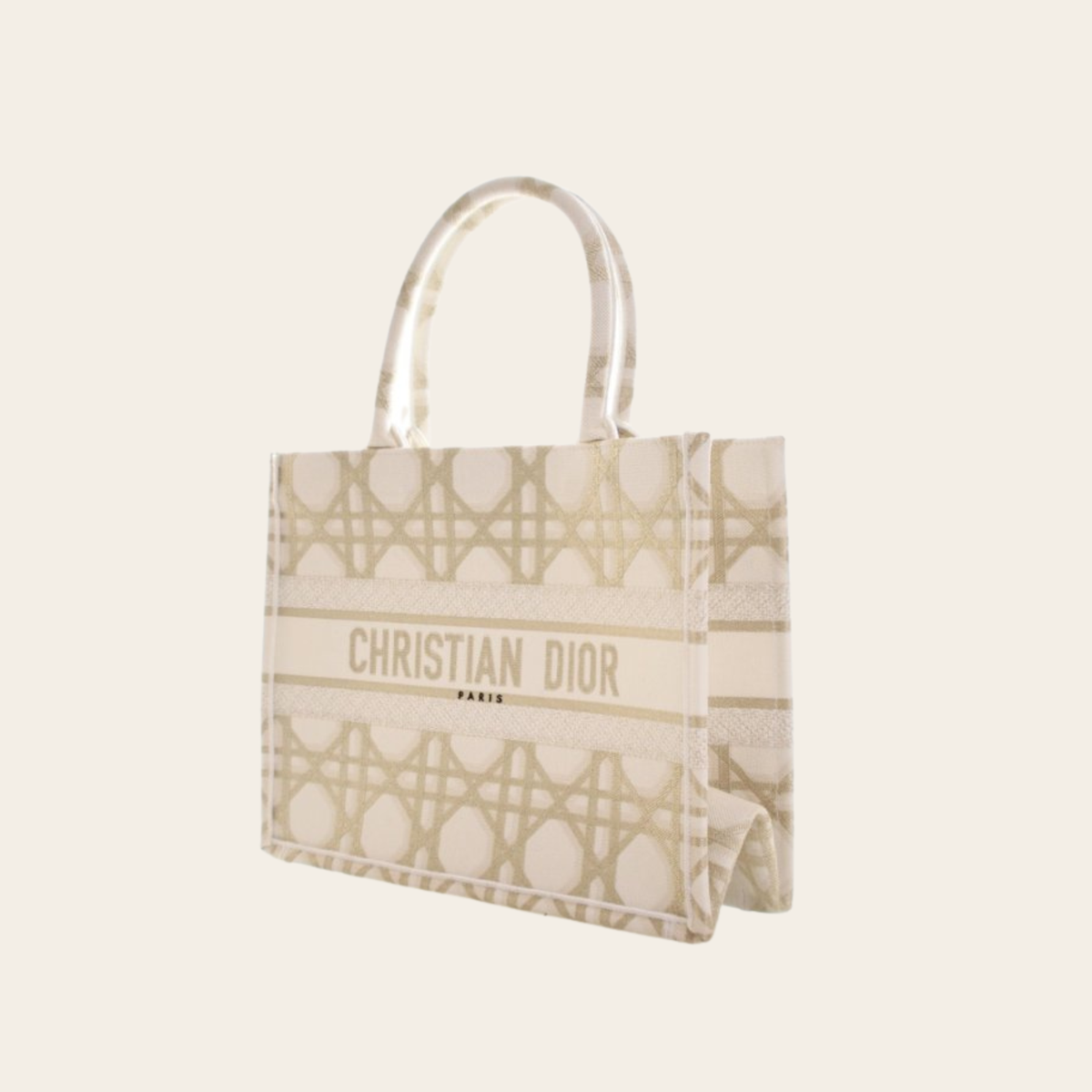 CHRISTIAN DIOR – Medium Embroidered Canvas Book Tote