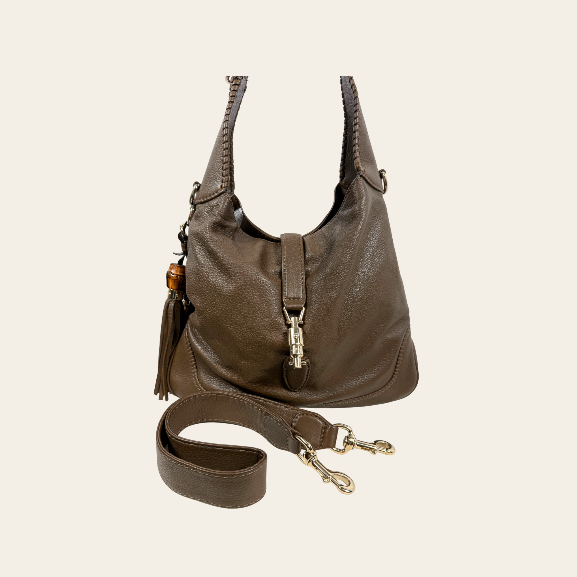 Gucci – New Jackie Hobo Bag en cuir brun
