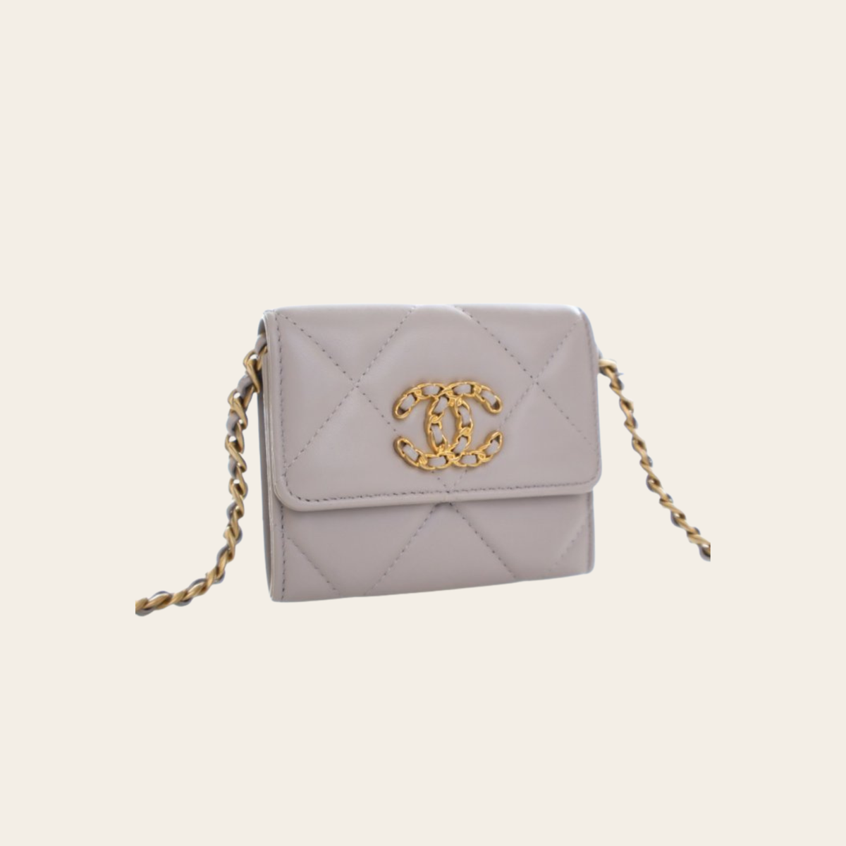 CHANEL – 19 Lambskin Card Holder on Chain