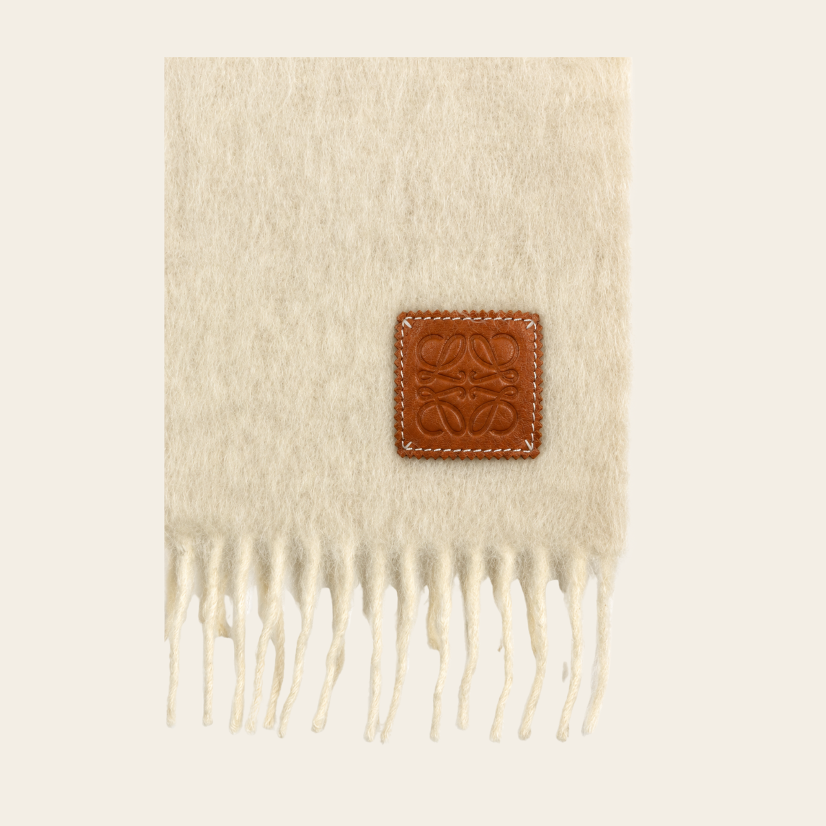 ÉCHARPE ANAGRAM LOEWE EN MOHAIR ET LAINE IVOIRE