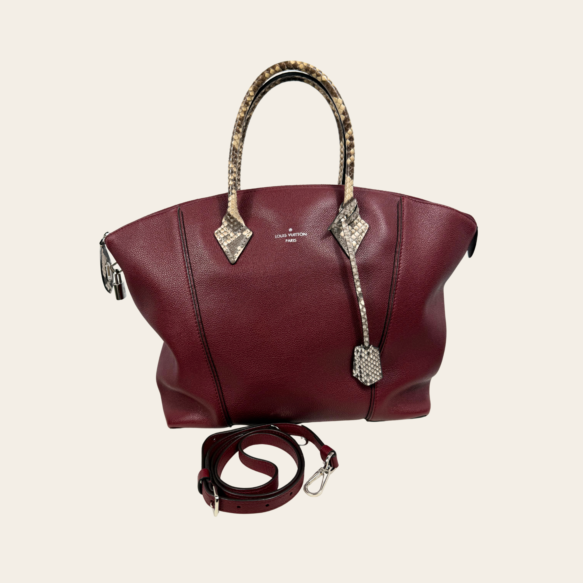 Louis Vuitton – Lockme Cabas MM en cuir Veau Taurillon & poignées en python