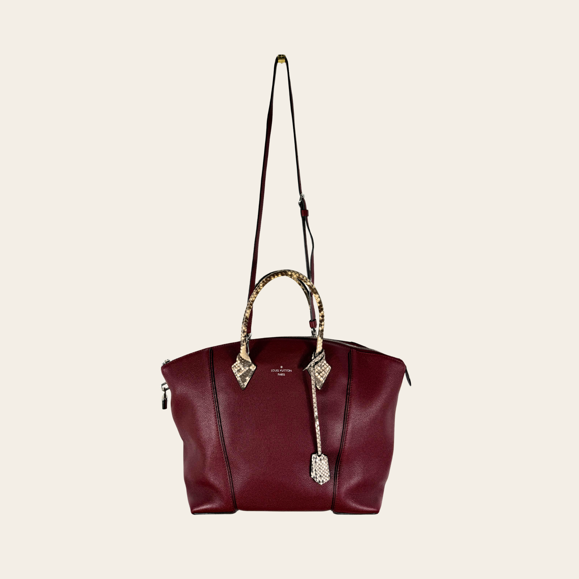 Louis Vuitton – Lockme Cabas MM en cuir Veau Taurillon & poignées en python