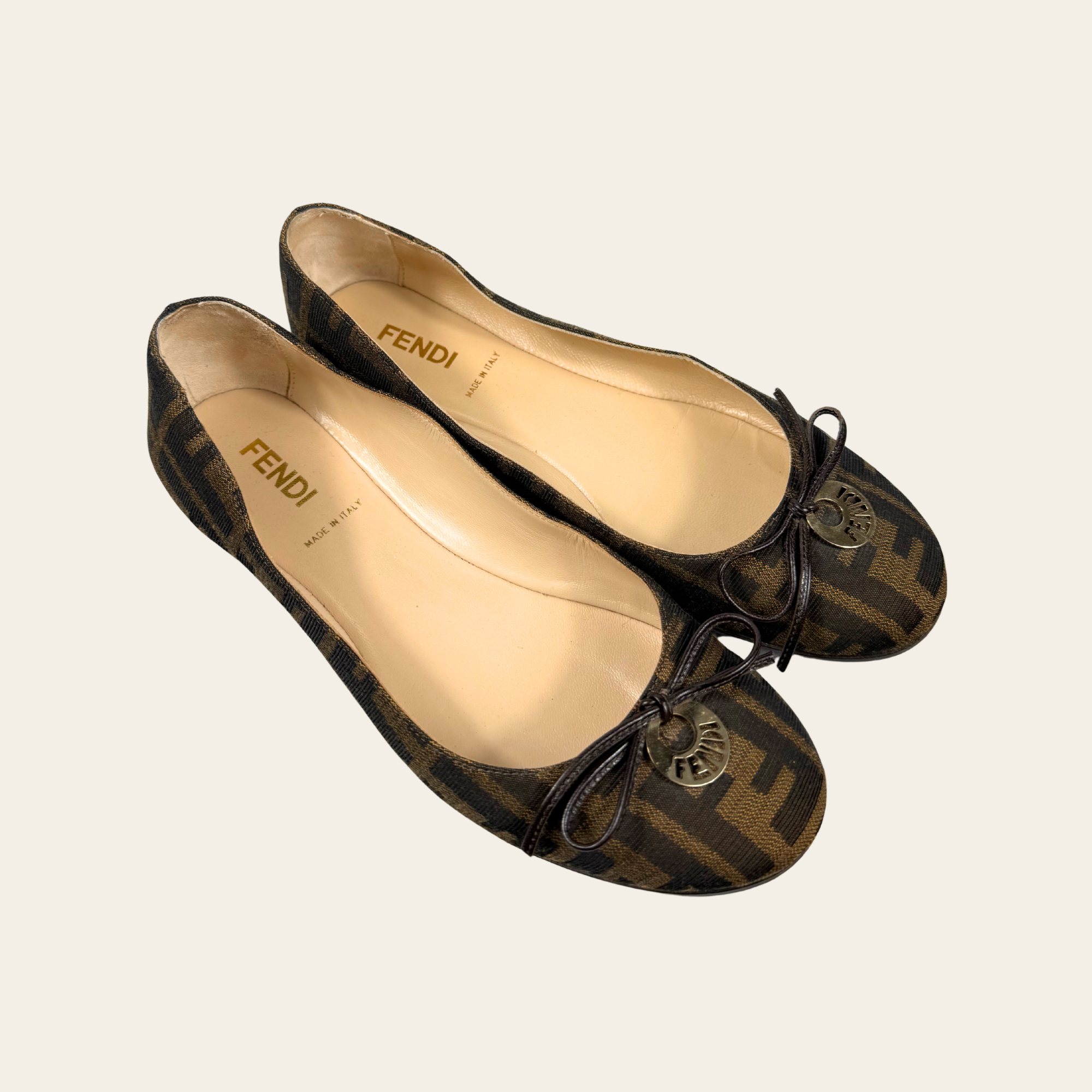 Fendi Ballerines Forever Fendista Zucca, Taille 37