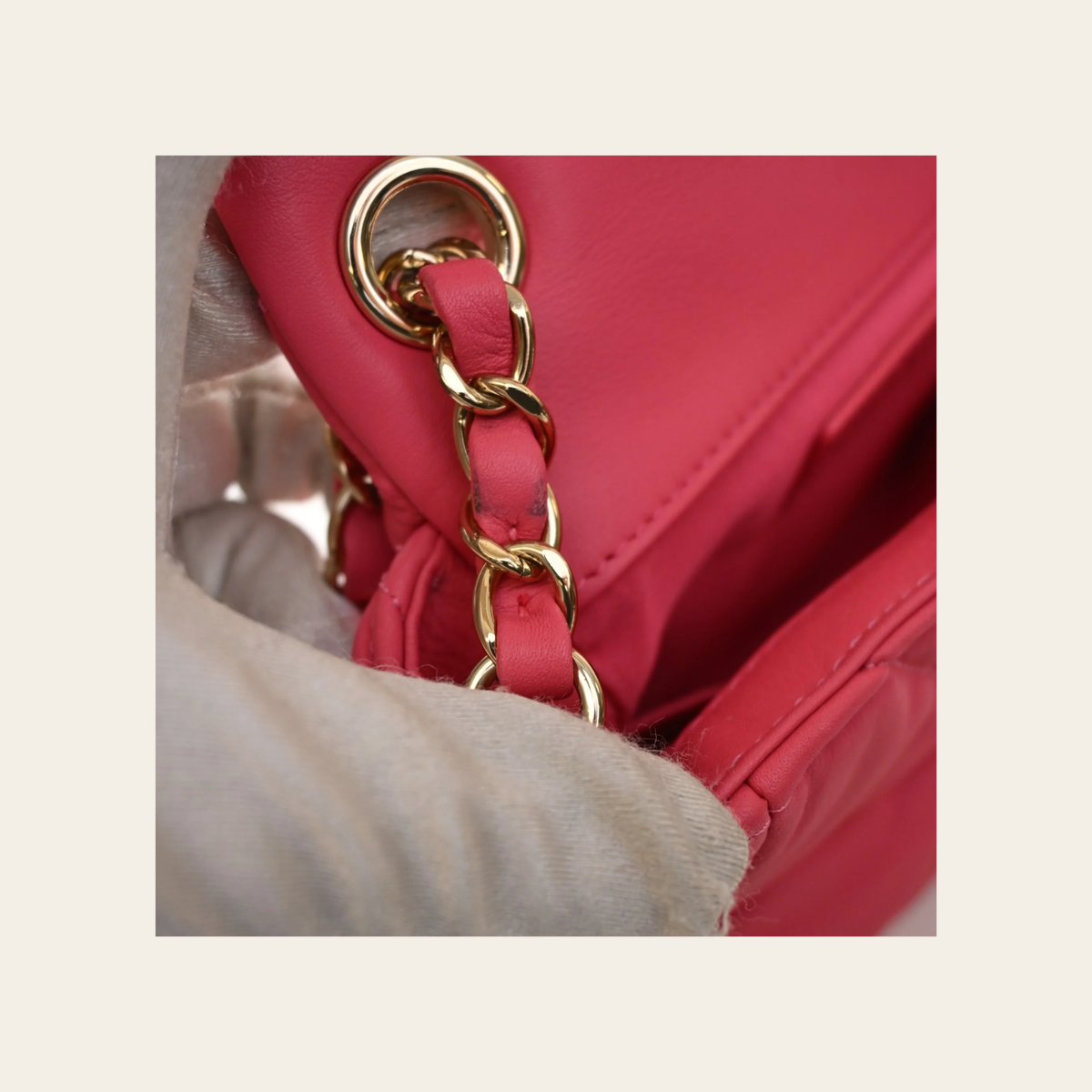 CHANEL Mini Calfskin Square Bubbly Flap Bag