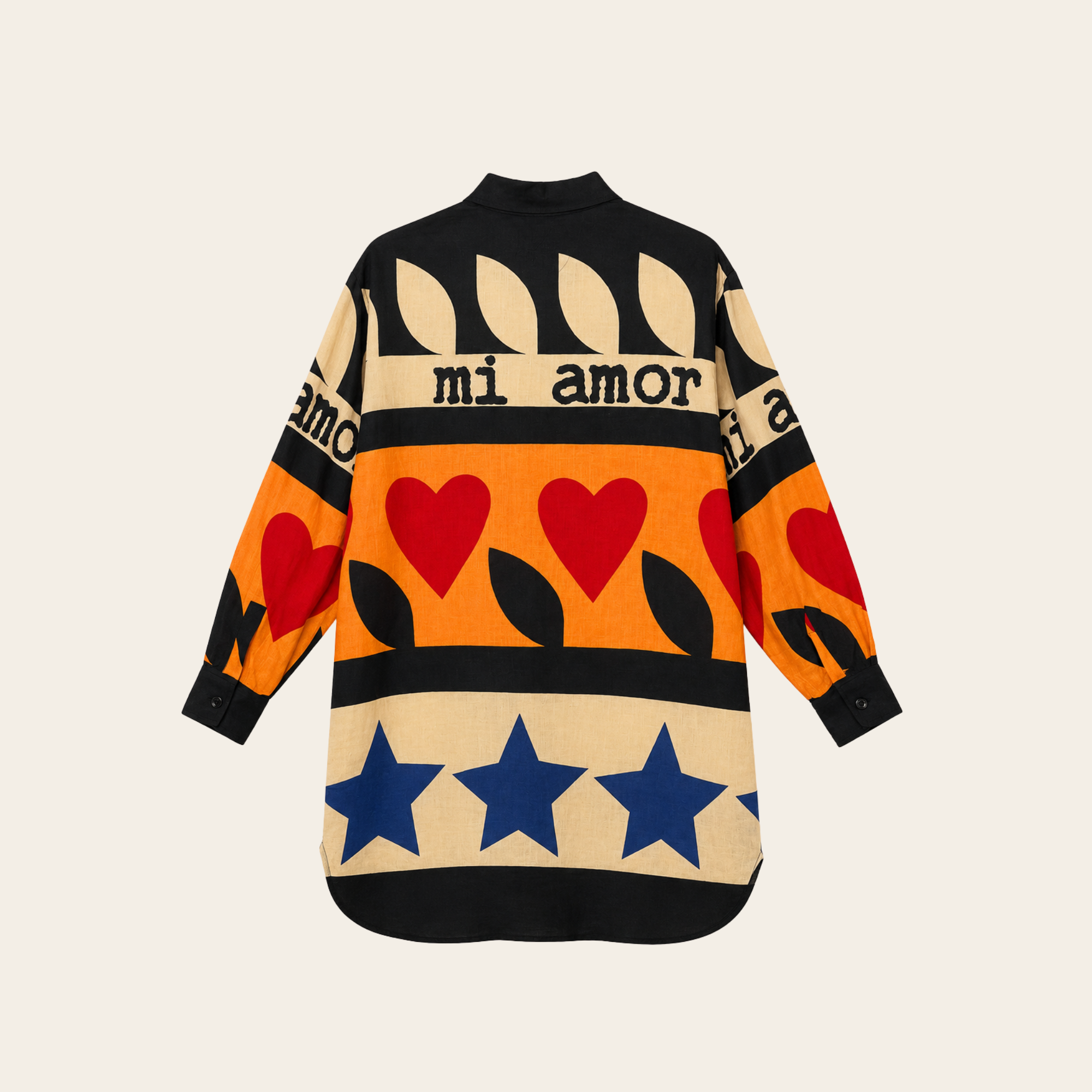 JEAN-CHARLES DE CASTELBAJAC – Chemise Longue « Mi Amor » Imprimée, Taille 44 (L)
