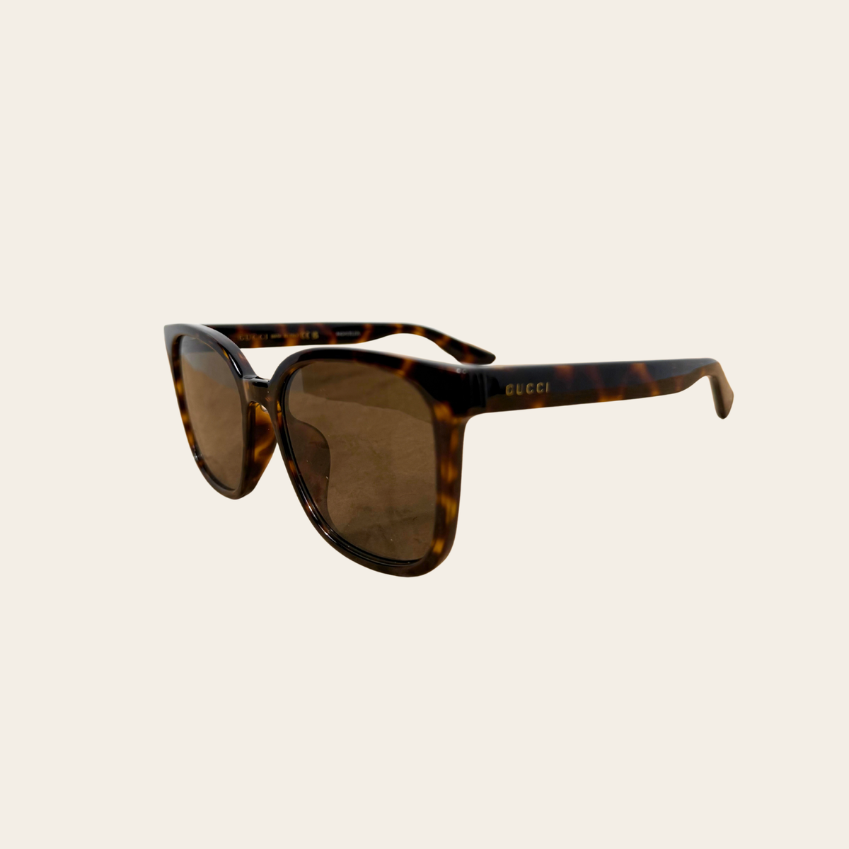 GUCCI — Lunettes de soleil carrées GG1346SK en acétate écaille, Taille 56