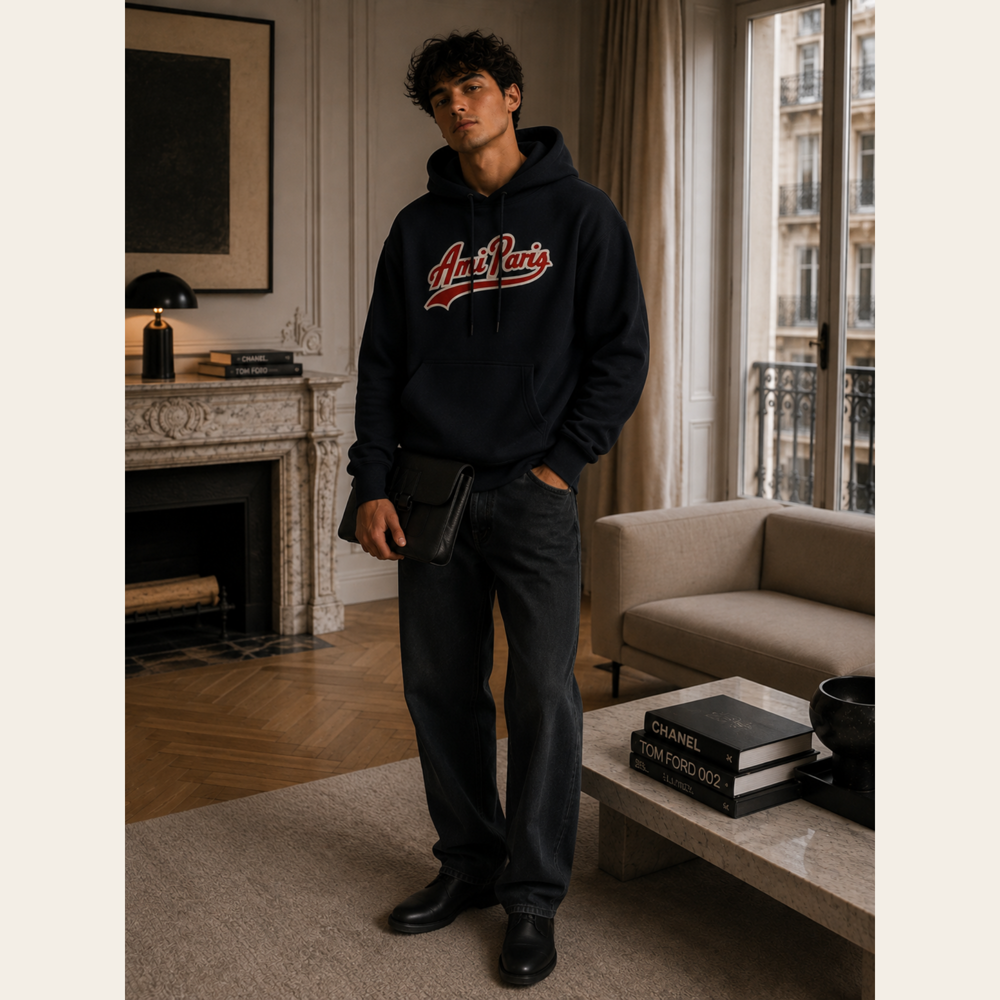 AMI PARIS - Ami de Cœur Varsity Logo Hoodie, S