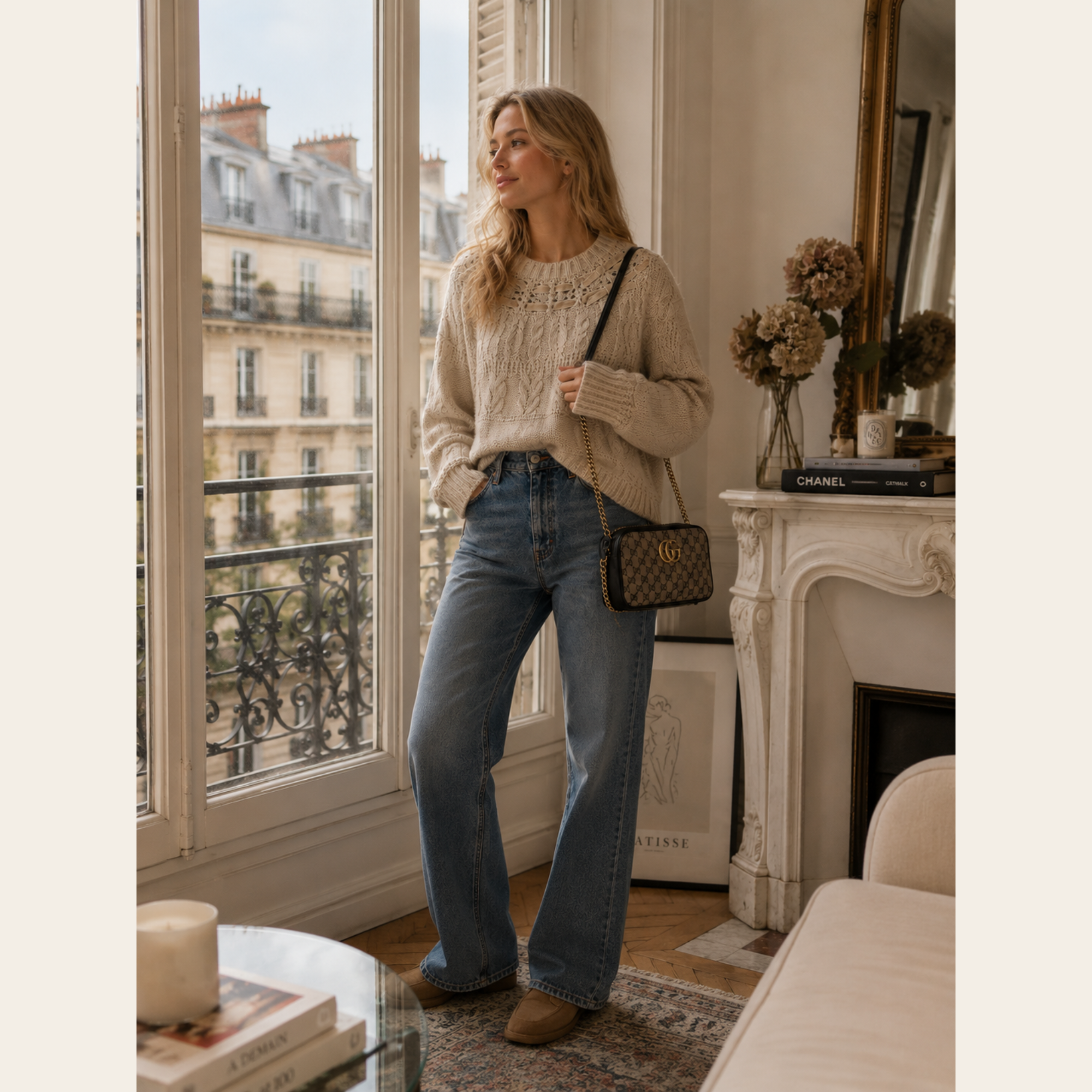 LOVESHACKFANCY – Pull Parson en Alpaga à Torsades et Rubans, Taille XS