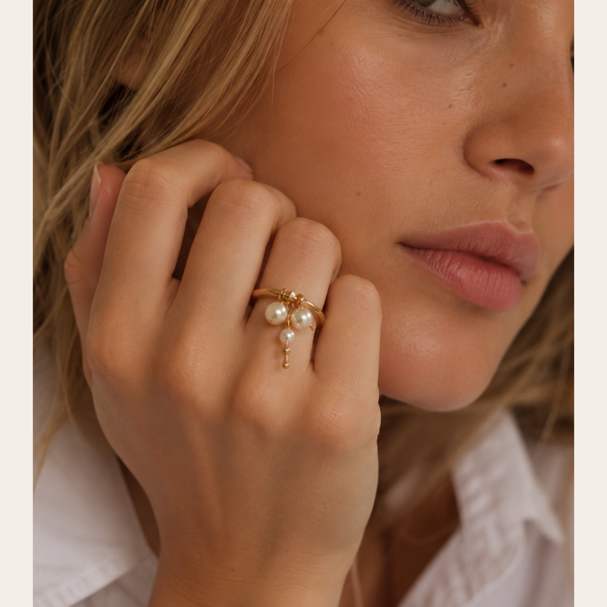 Chloé – Bague Perles, T56 / US 7.5
