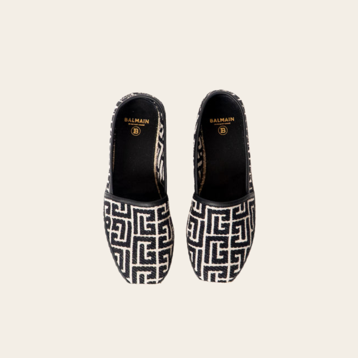 BALMAIN – Espadrilles Monogram PB, Taille 37,5