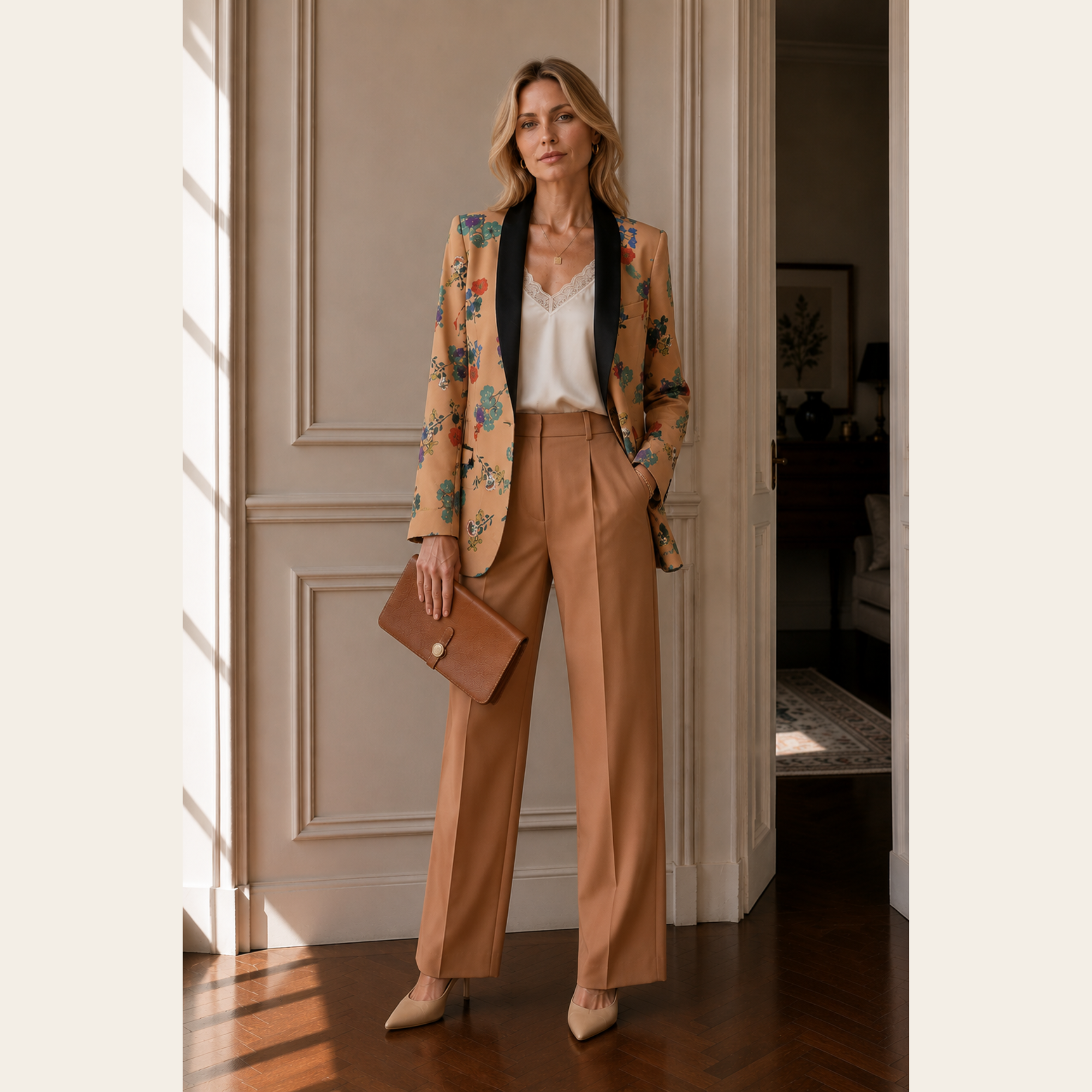 SMYTHE - Floral Shawl Collar Blazer, S