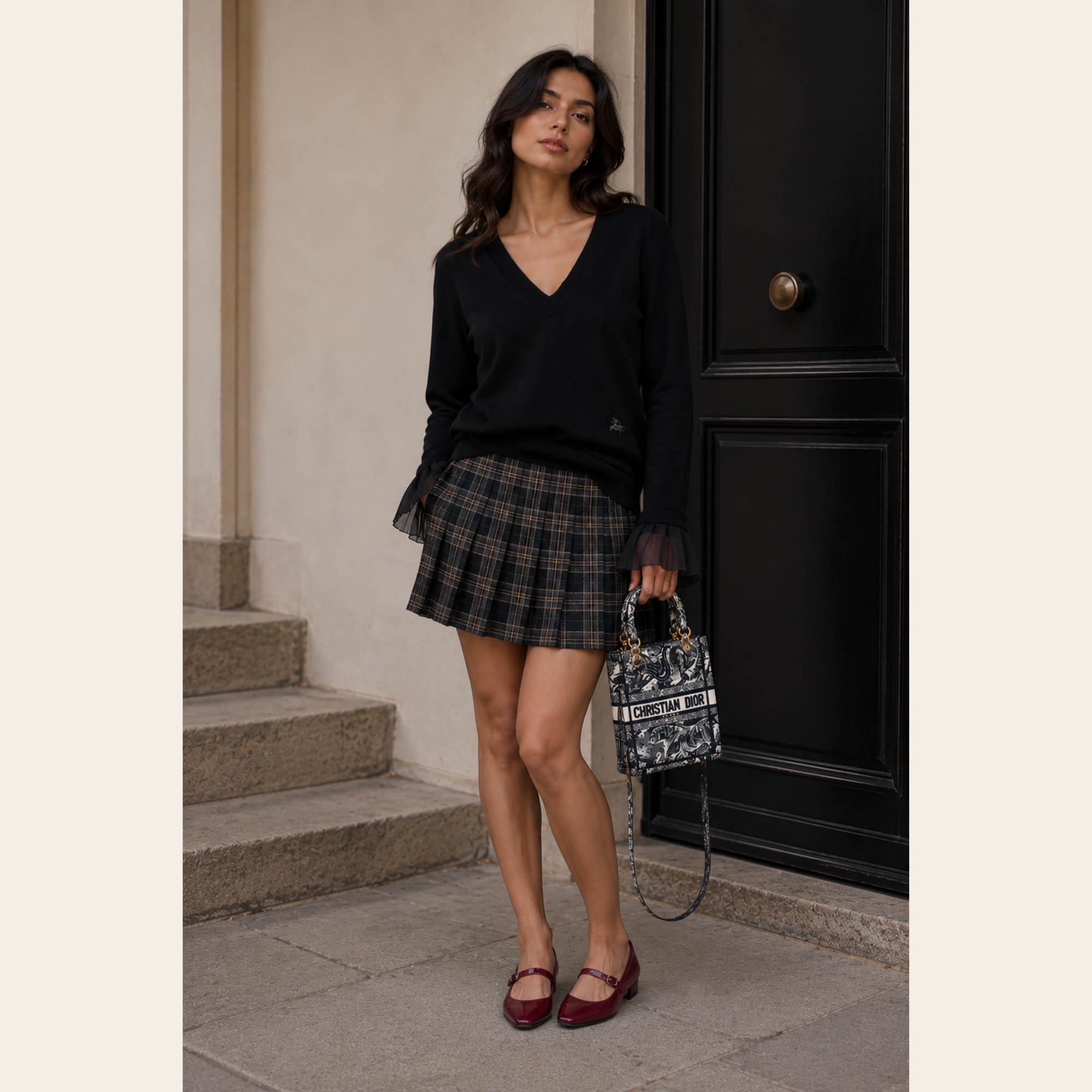 BURBERRY - Pull en laine à col V SMALL