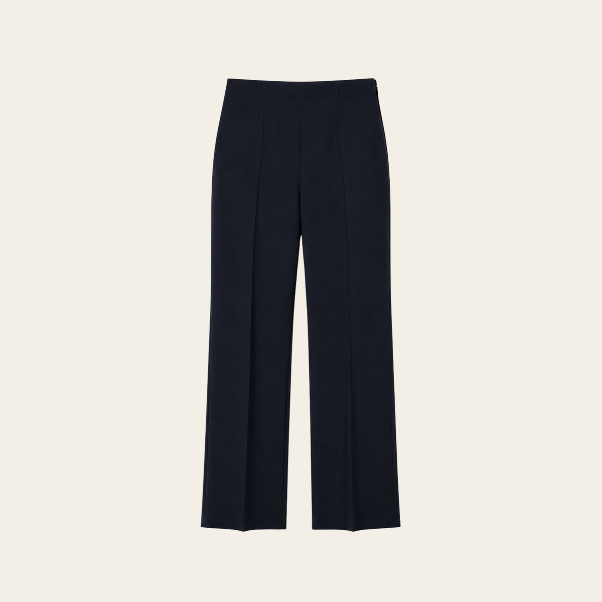 FERRAGAMO – Pantalon Tailleur Taille Haute en Laine Vierge Noir, Taille 38