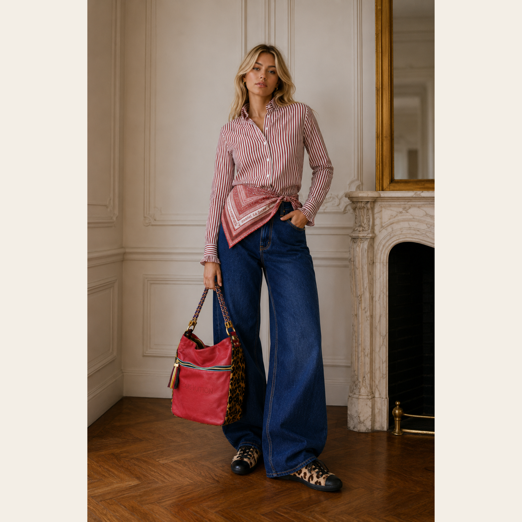 CLAUDIE PIERLOT - Chemise Rayée à Col Volant, S