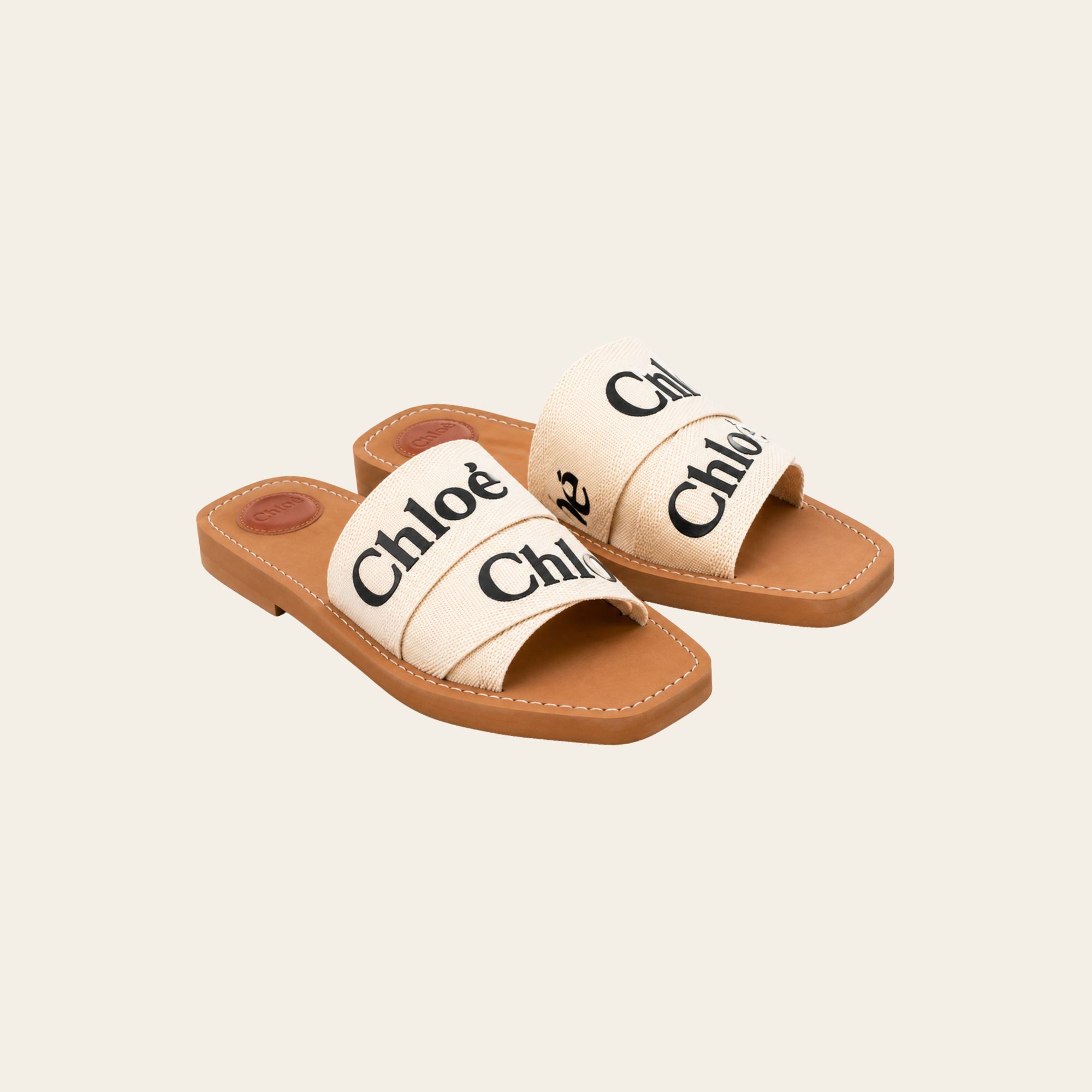 CHLOÉ - Woody Flat Slides, 38