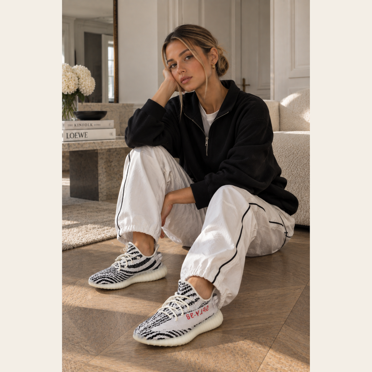 ADIDAS YEEZY – Boost 350 V2 « Zebra » – Blanc, noir et rouge – Taille US 6
