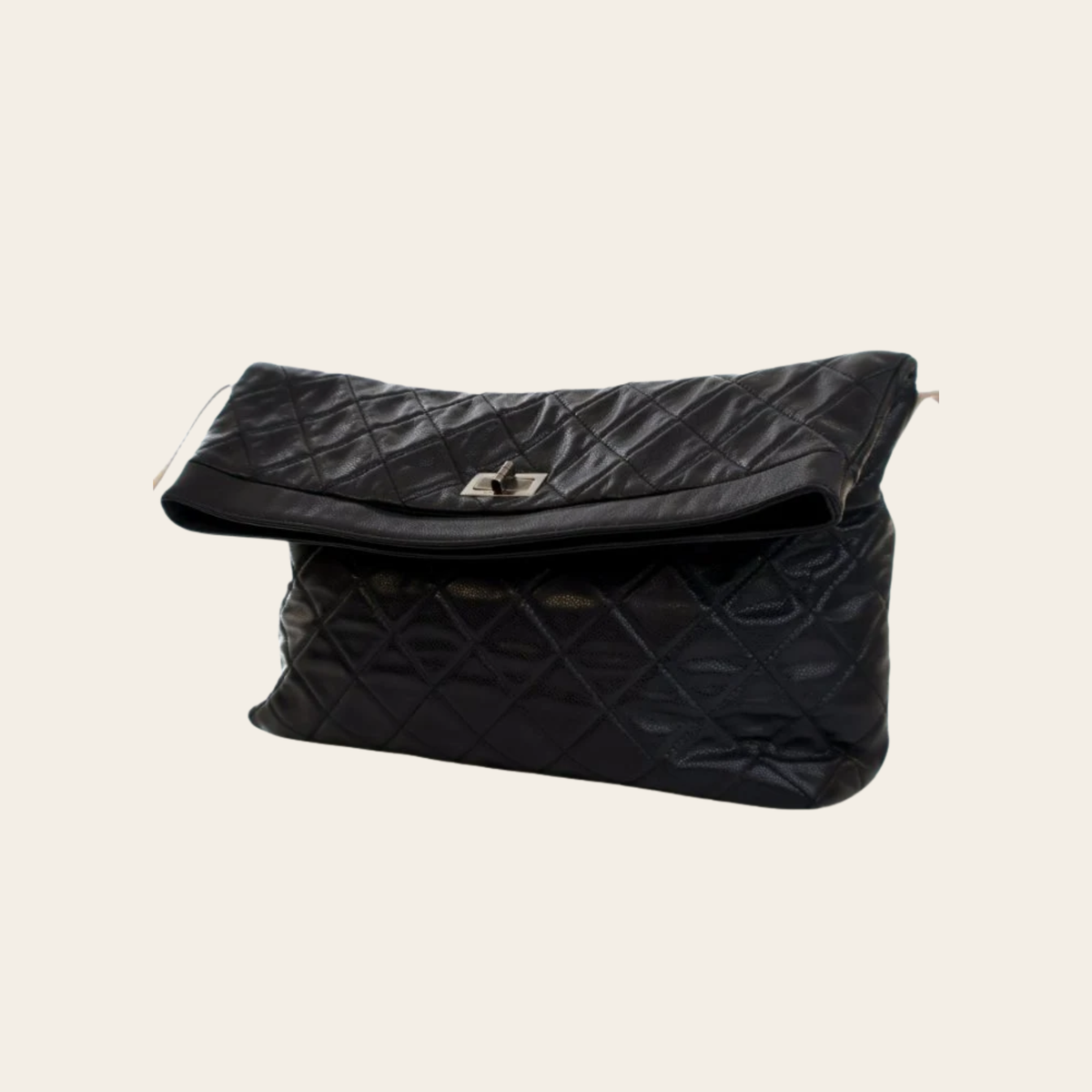 CHANEL – Sac Messenger Reissue en Cuir Caviar Noir, Grand Modèle