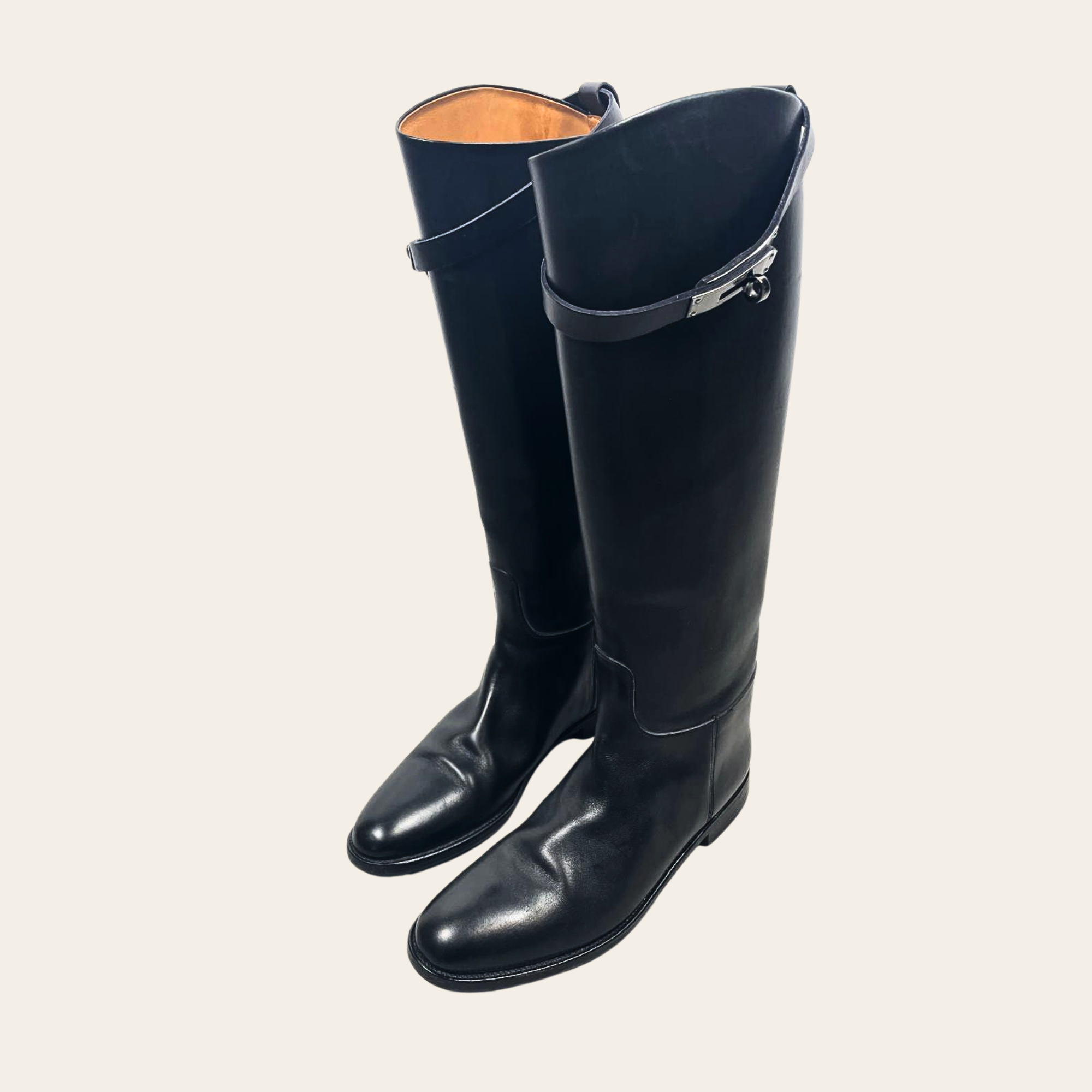 HERMÈS – Bottes Jumping Noir, 39.5