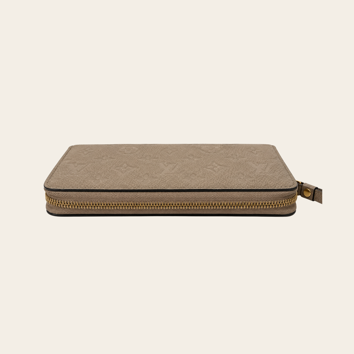 LOUIS VUITTON — Portefeuille Zippy en cuir Monogram Empreinte, Taupe
