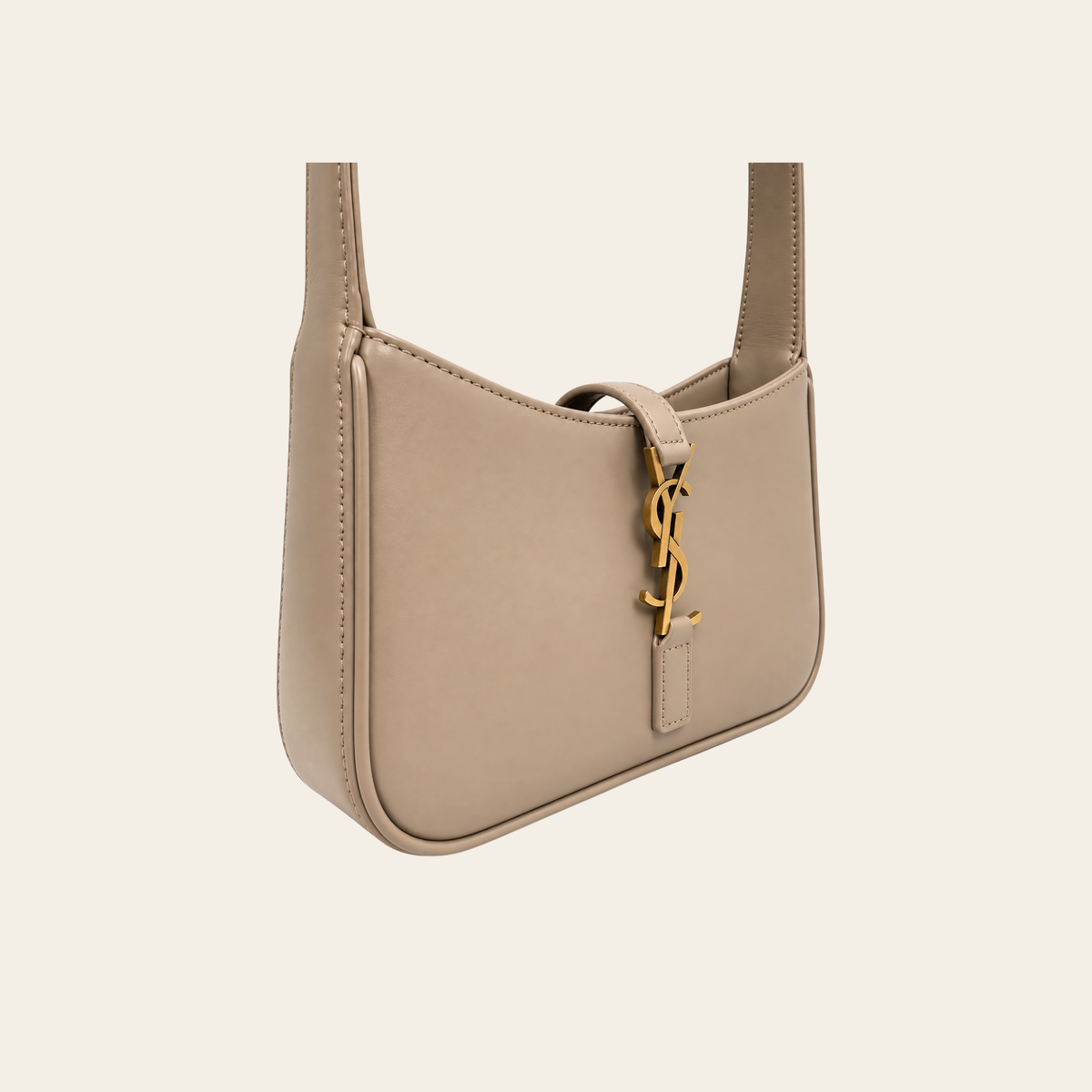 SAINT LAURENT — Le 5 à 7 Mini Hobo en cuir, Dark Beige