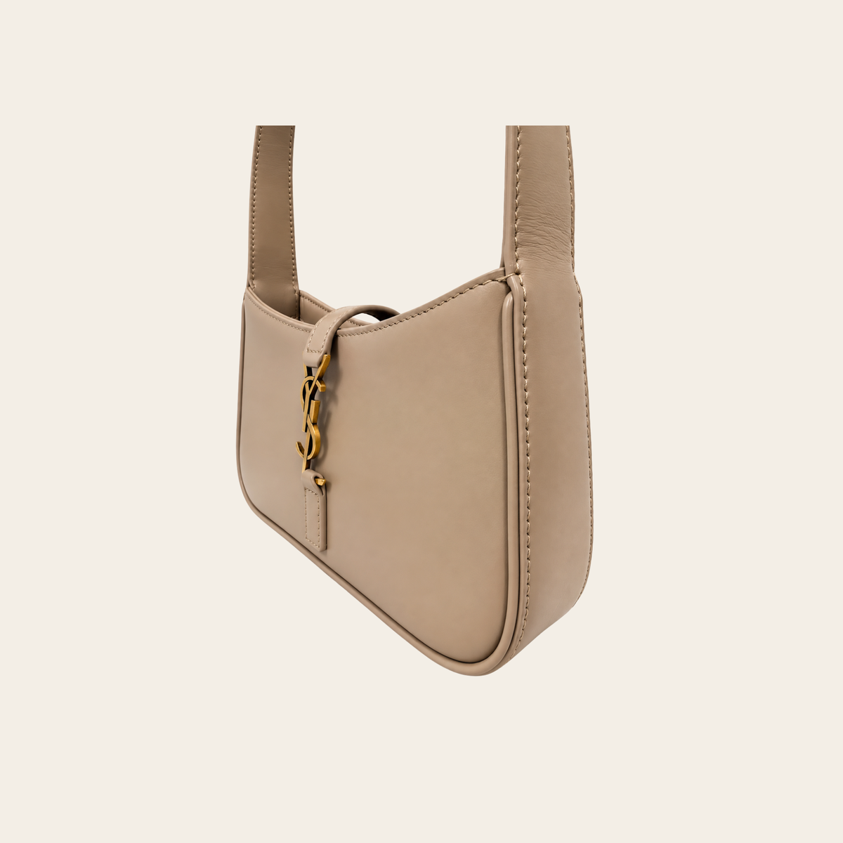 SAINT LAURENT — Le 5 à 7 Mini Hobo en cuir, Dark Beige