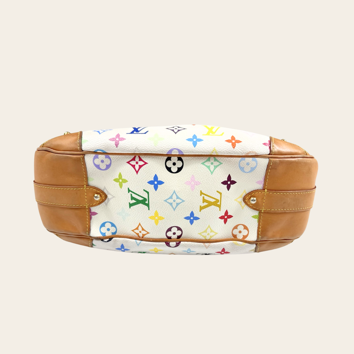 LOUIS VUITTON × TAKASHI MURAKAMI — RARE -Sac Greta Monogram Multicolore Blanc