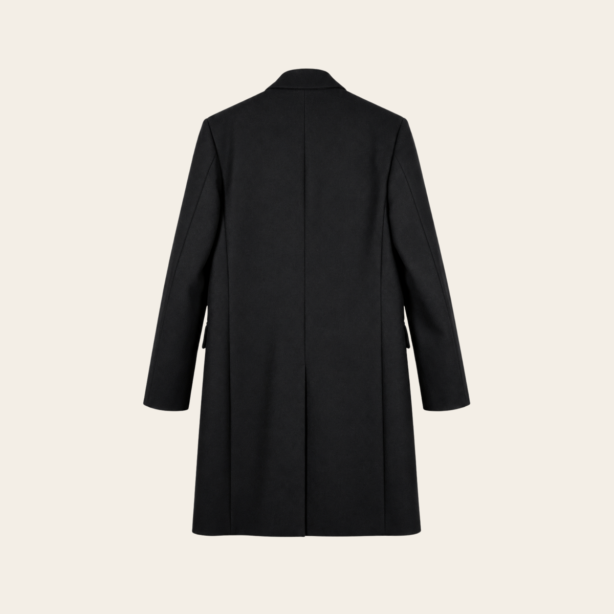 JIL SANDER — Manteau smoking noir en laine et cachemire à revers satinés, Taille IT 52