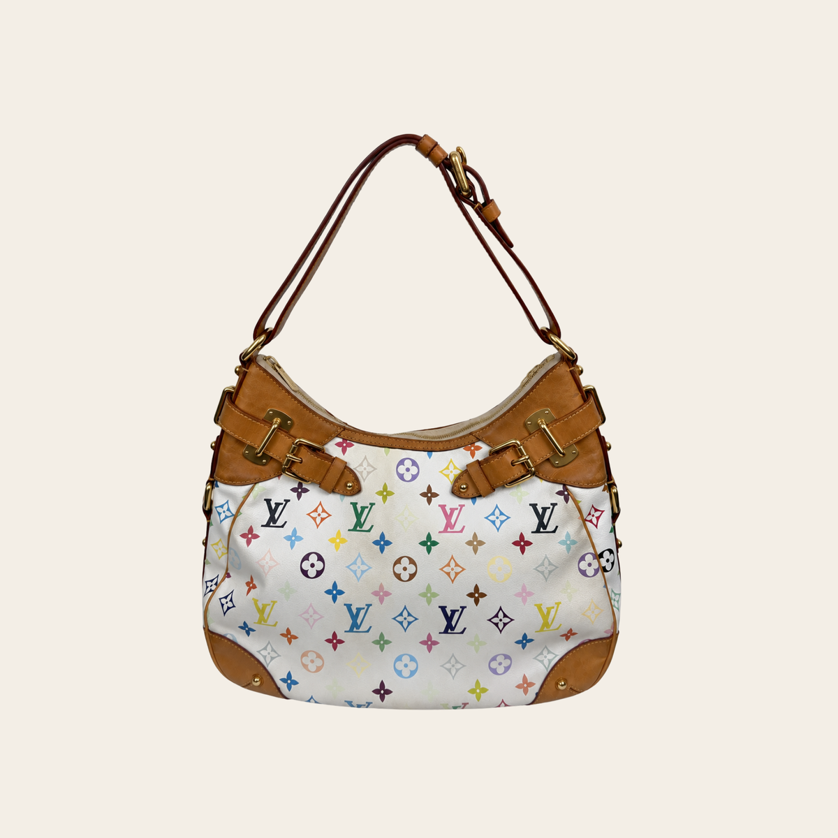 LOUIS VUITTON × TAKASHI MURAKAMI — RARE -Sac Greta Monogram Multicolore Blanc