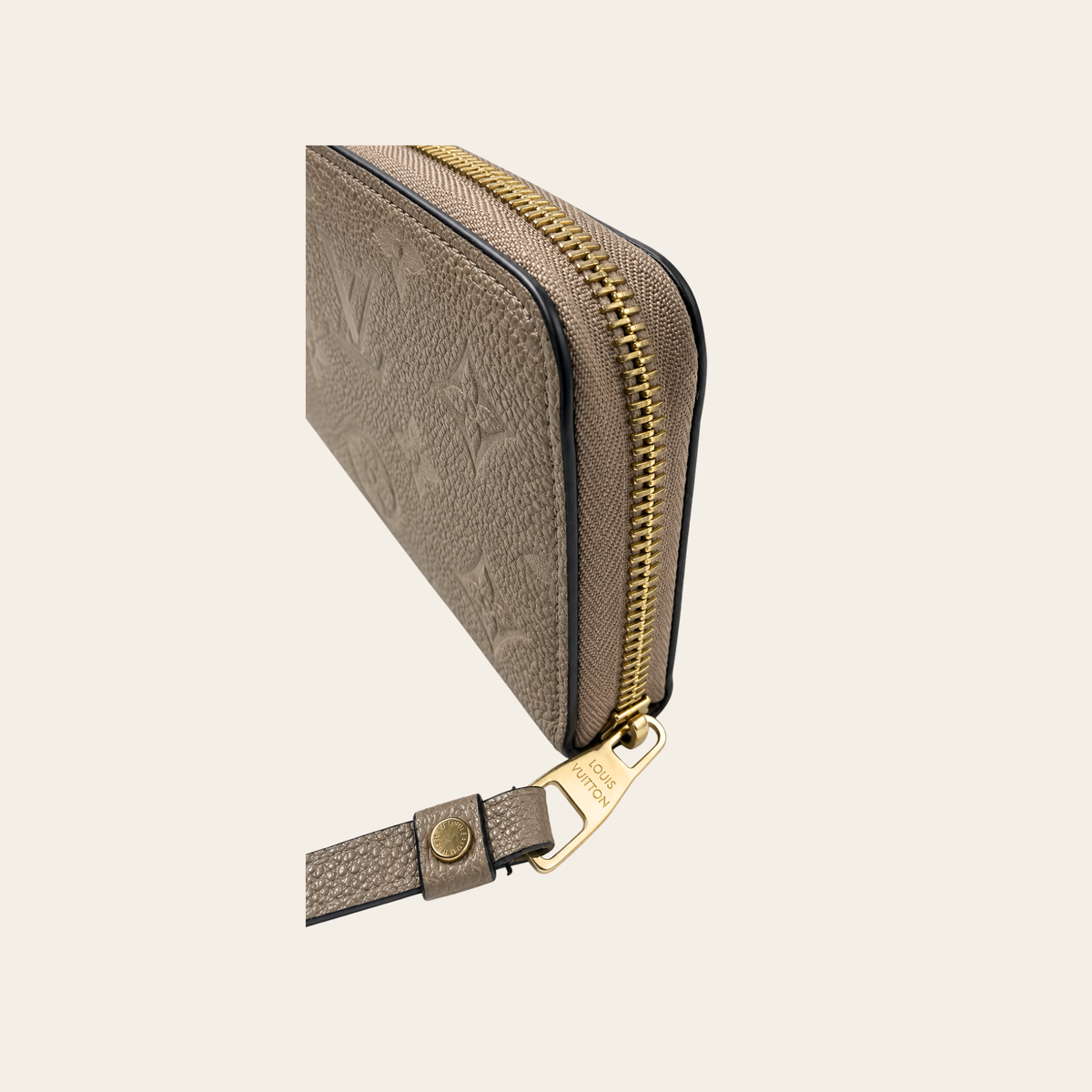 LOUIS VUITTON — Portefeuille Zippy en cuir Monogram Empreinte, Taupe