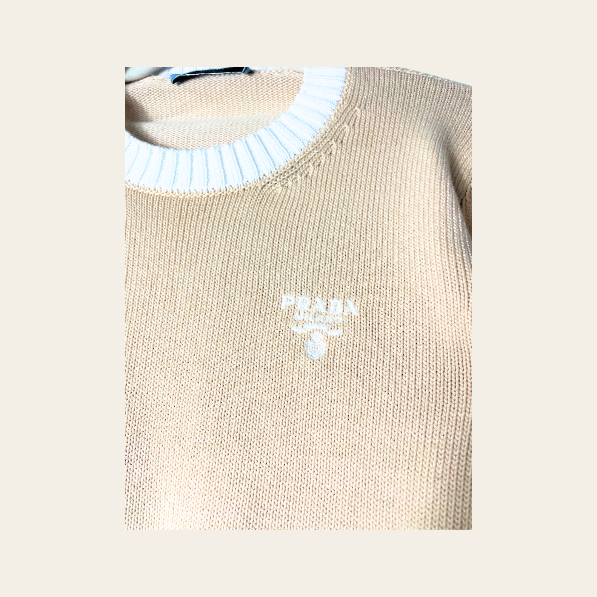 Prada Tricot Logo Knit Sweater, XS
