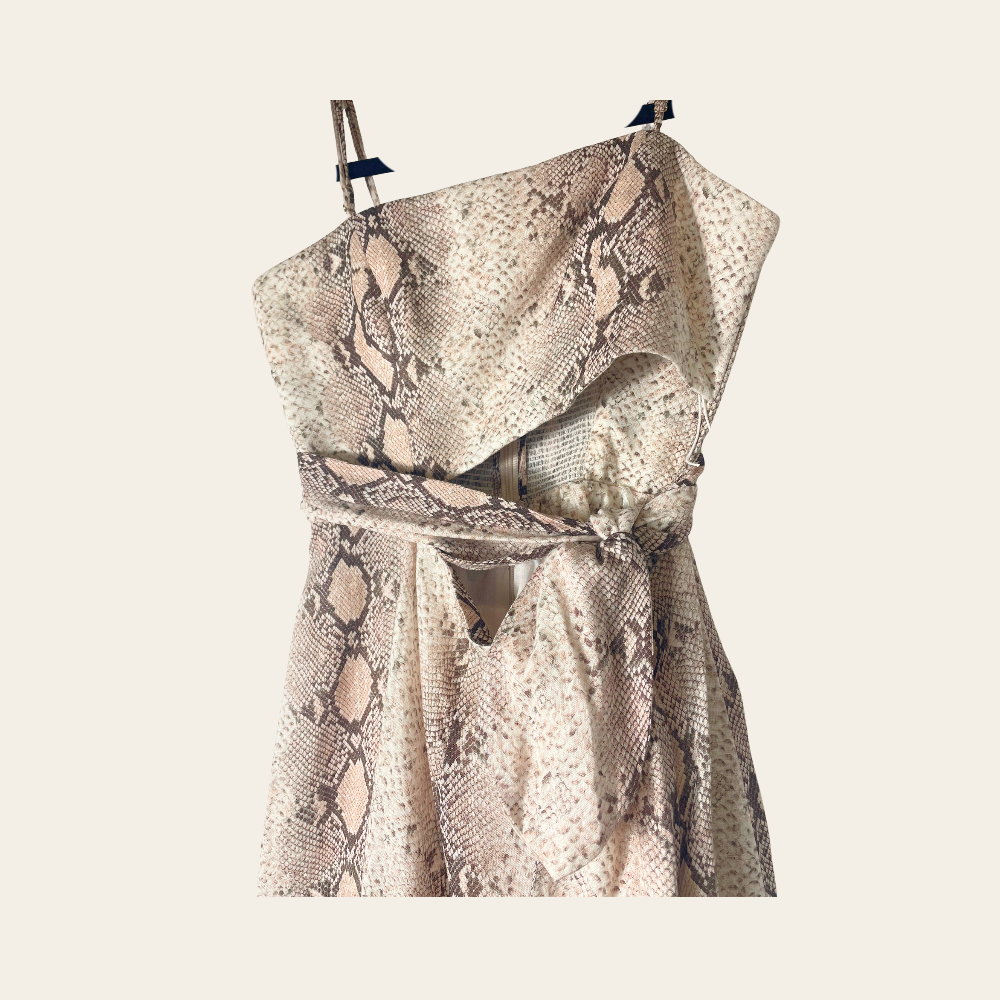 Zimmermann Python Print Cut-Out Midi Dress, M