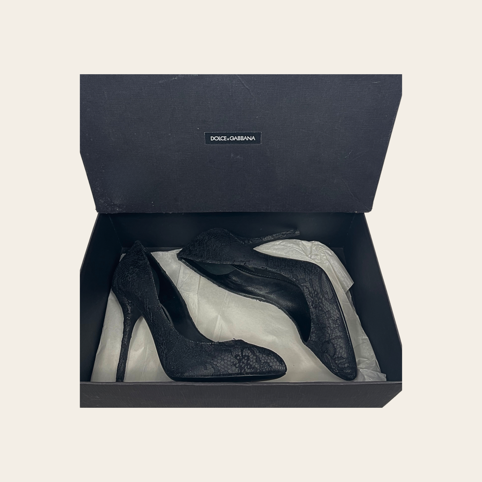 DOLCE & GABBANA – Escarpins Mary Jane en dentelle Chantilly, 39