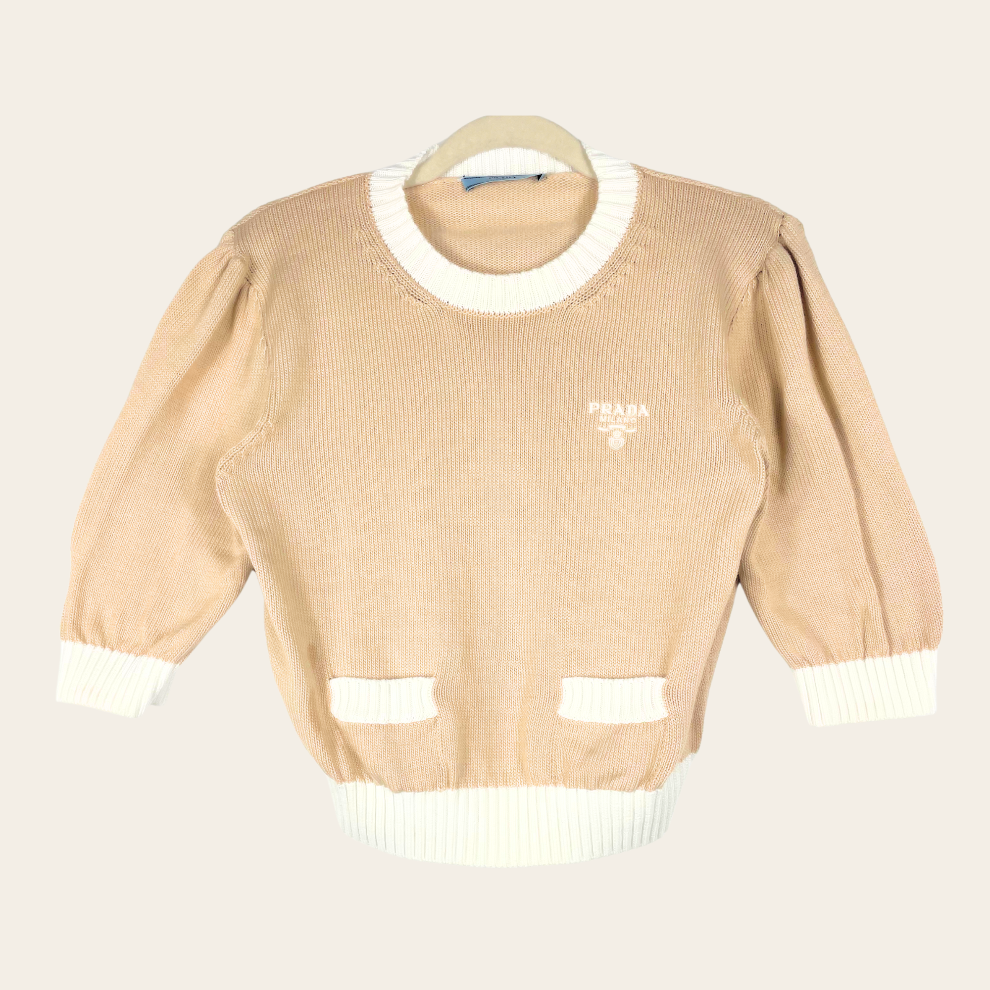 Prada Tricot Logo Knit Sweater, XS