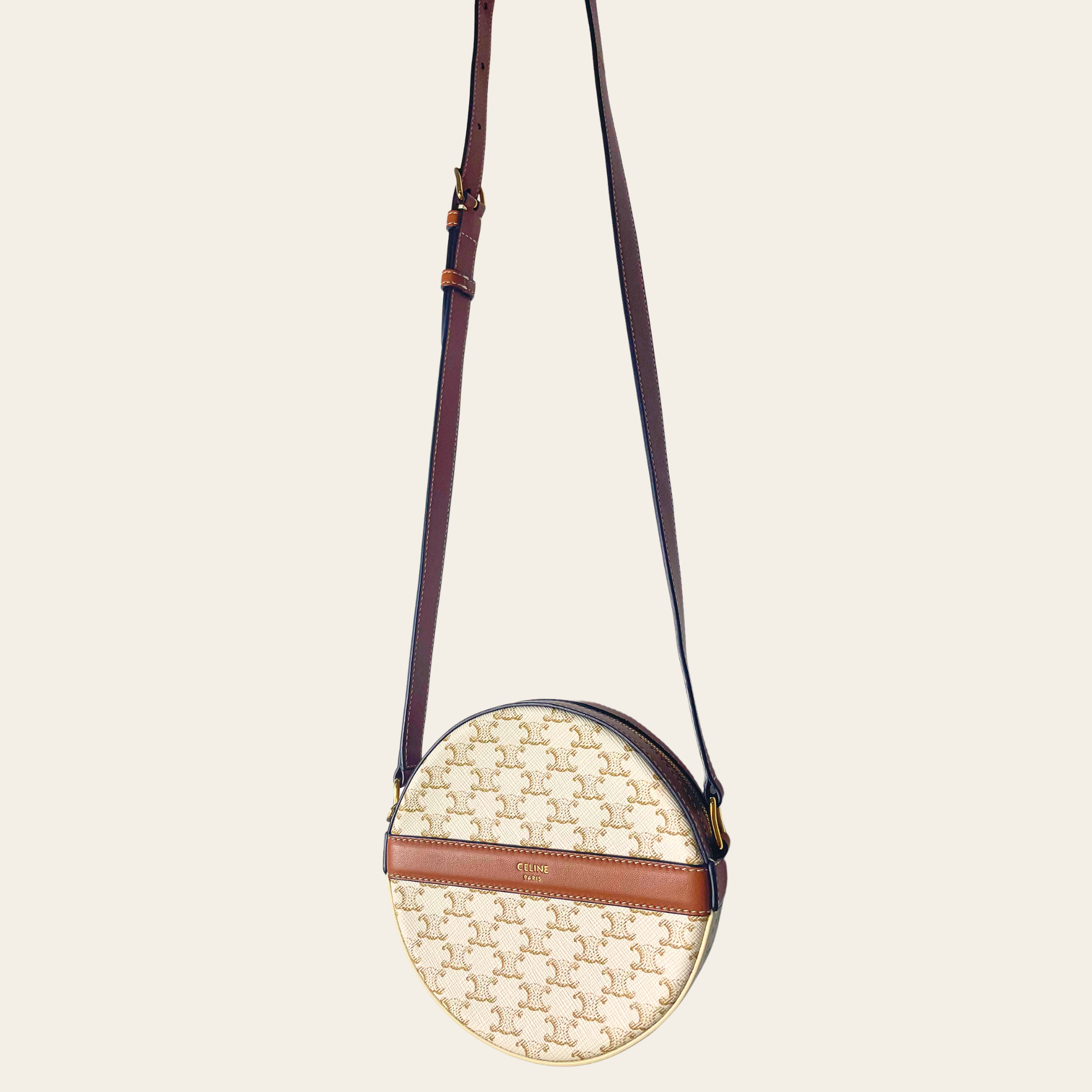 CÉLINE – Sac Rond Triomphe Canvas