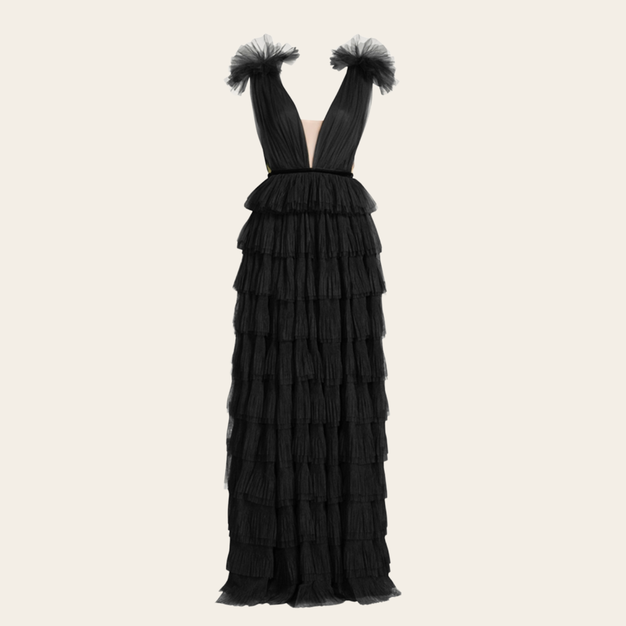 Saulee – Robe Maxi en Tulle Plissé à Volants, Taille 6