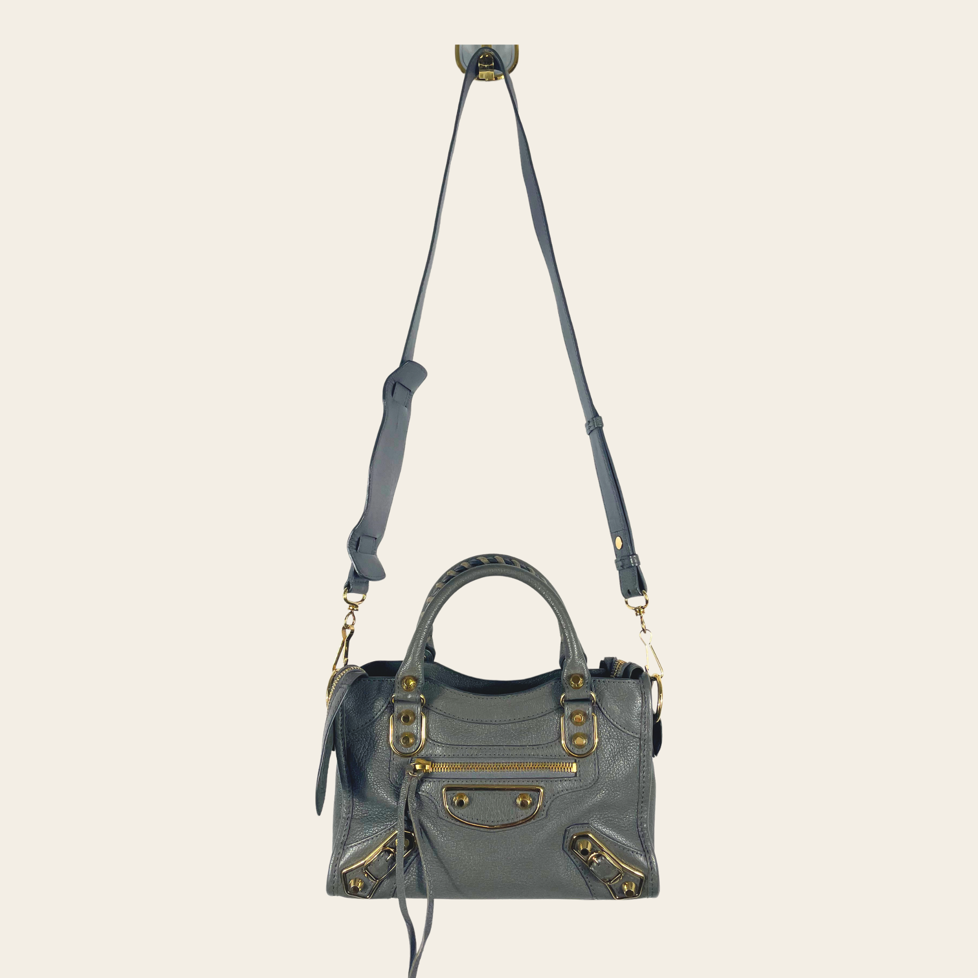 BALENCIAGA Mini City Gris Ciment GHW