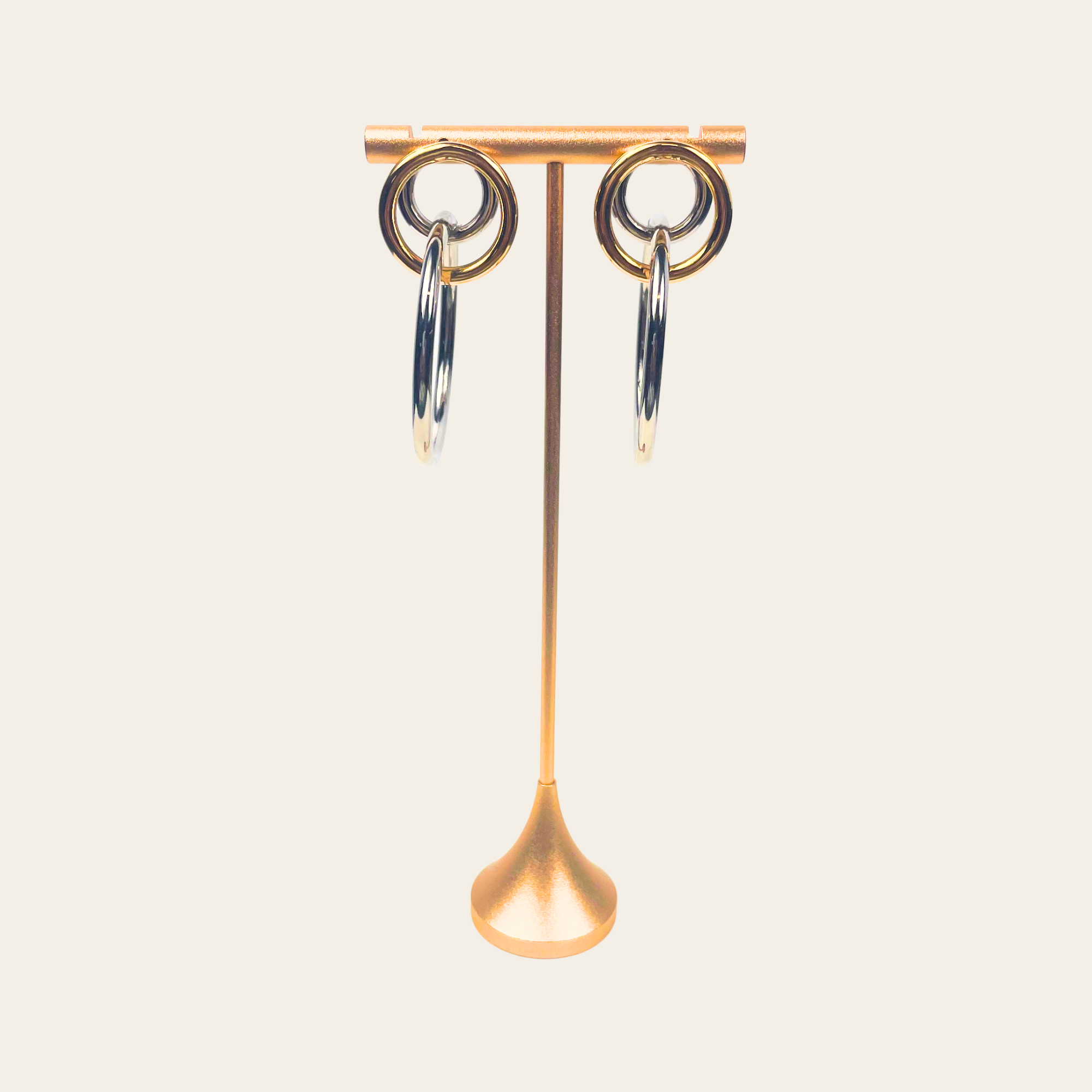 Alexander Wang – Boucles d’oreilles Triple Hoop bicolores