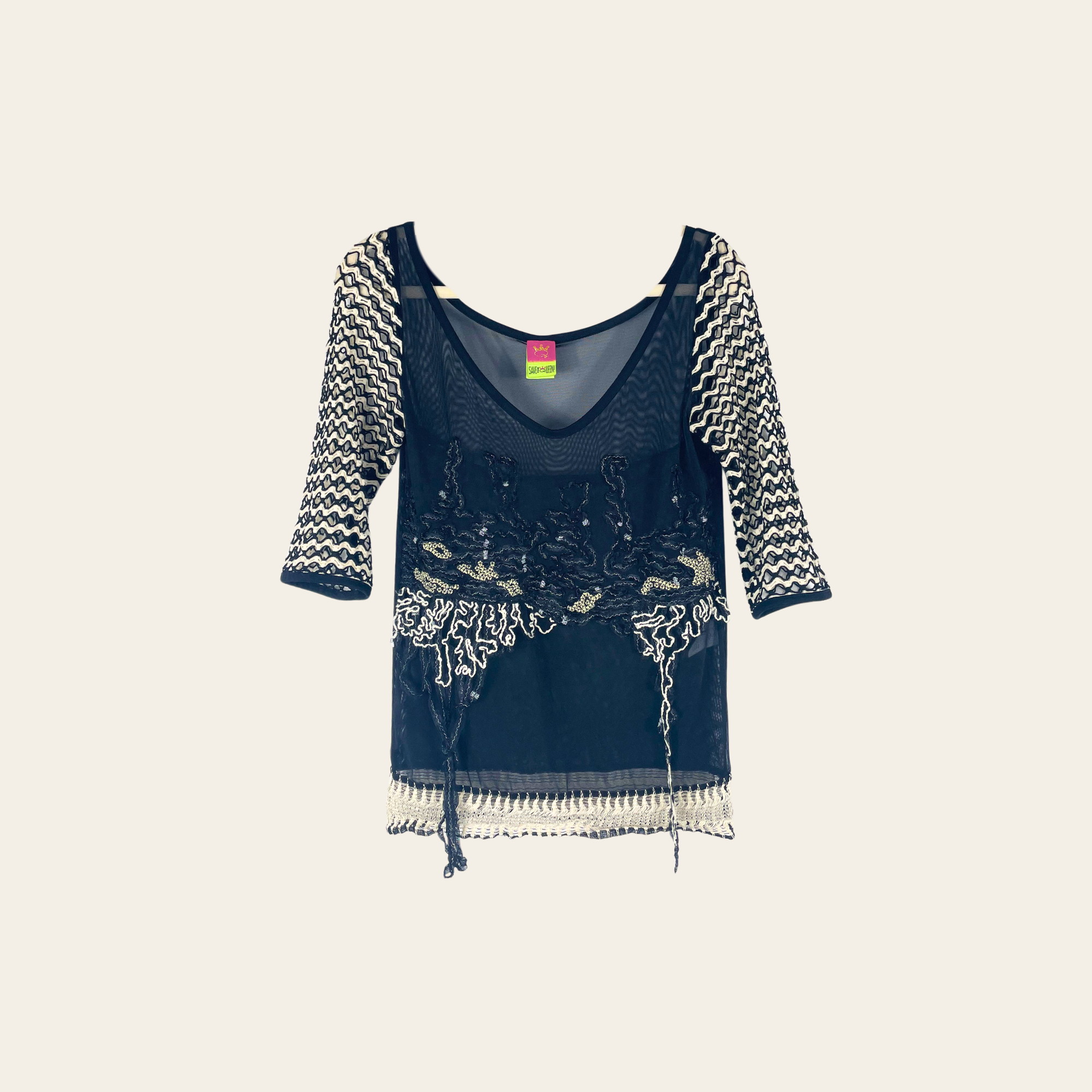 SAVE THE QUEEN – Haut Transparent Brodé, L