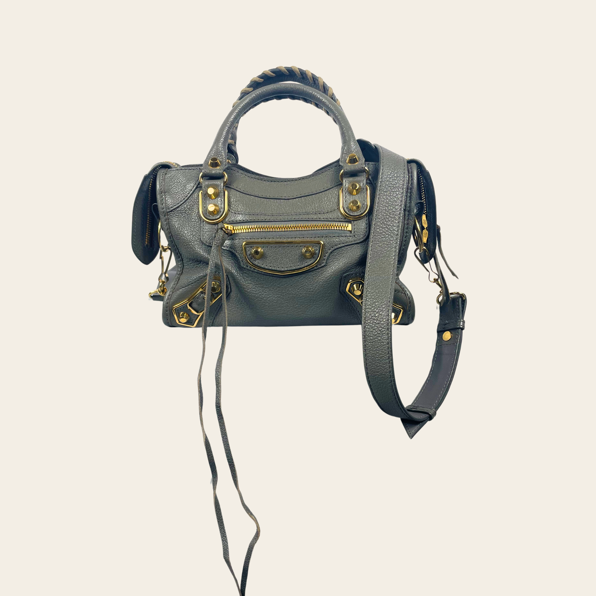 BALENCIAGA Mini City Gris Ciment GHW